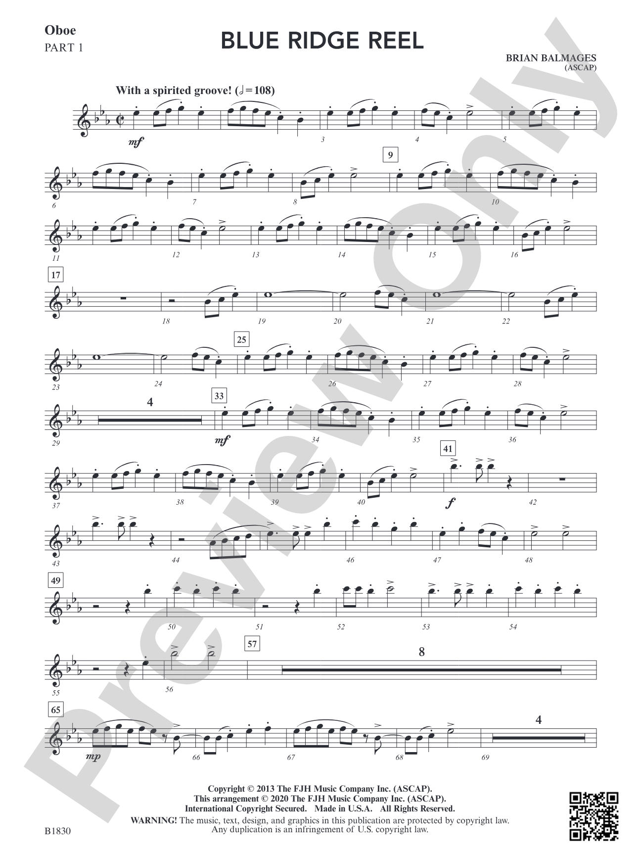 Blue Ridge Reel: Part 1 Oboe