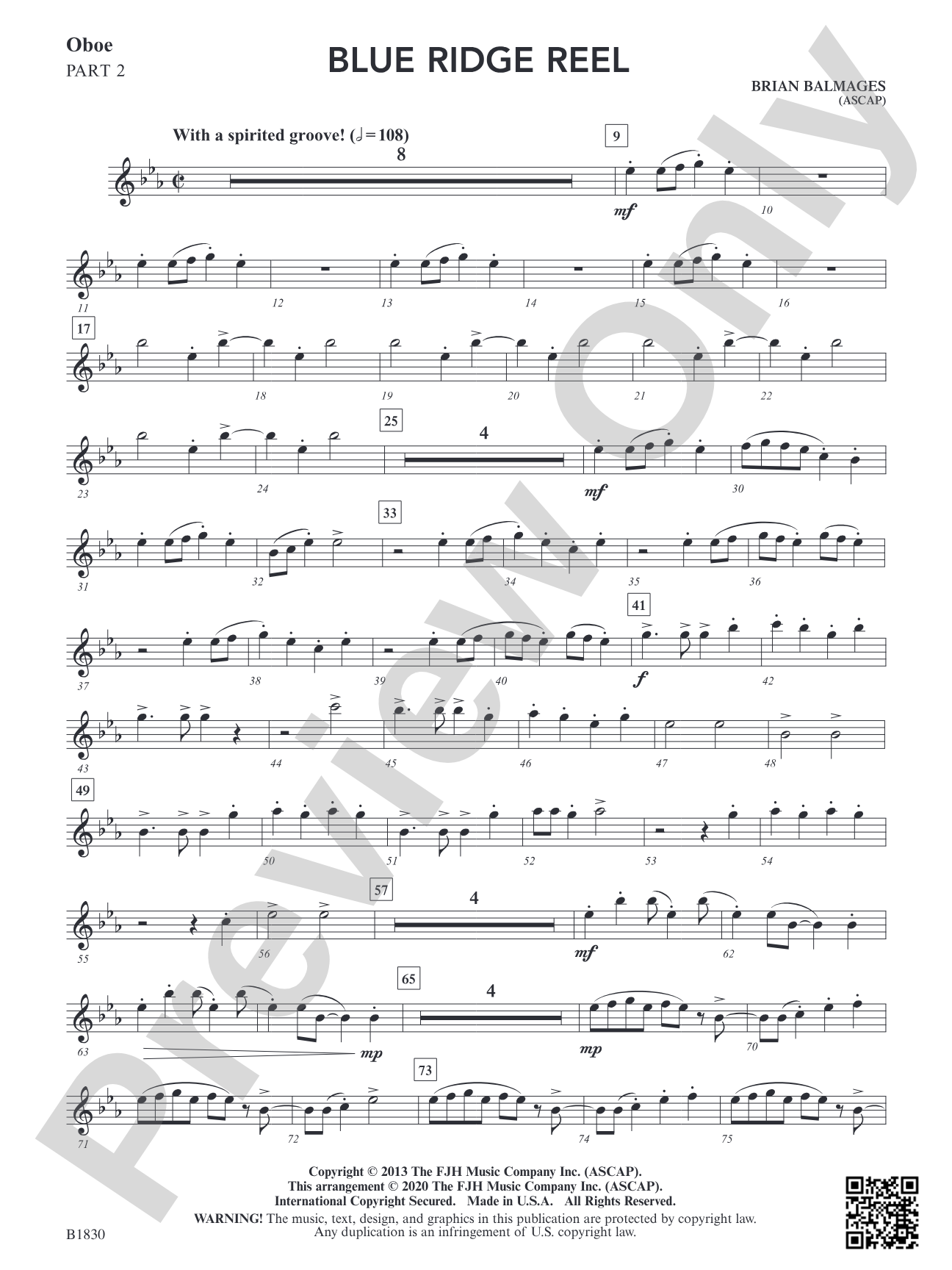 Blue Ridge Reel: Part 2 Oboe