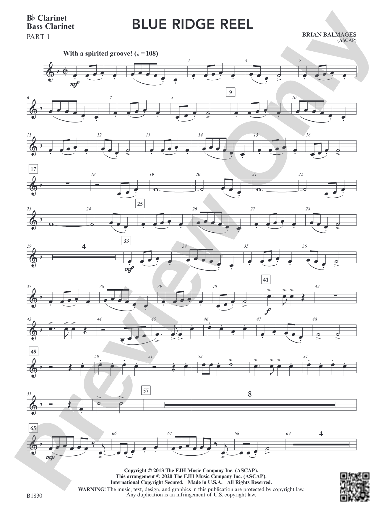 Blue Ridge Reel: Part 1 Clarinet / Bass Clarinet