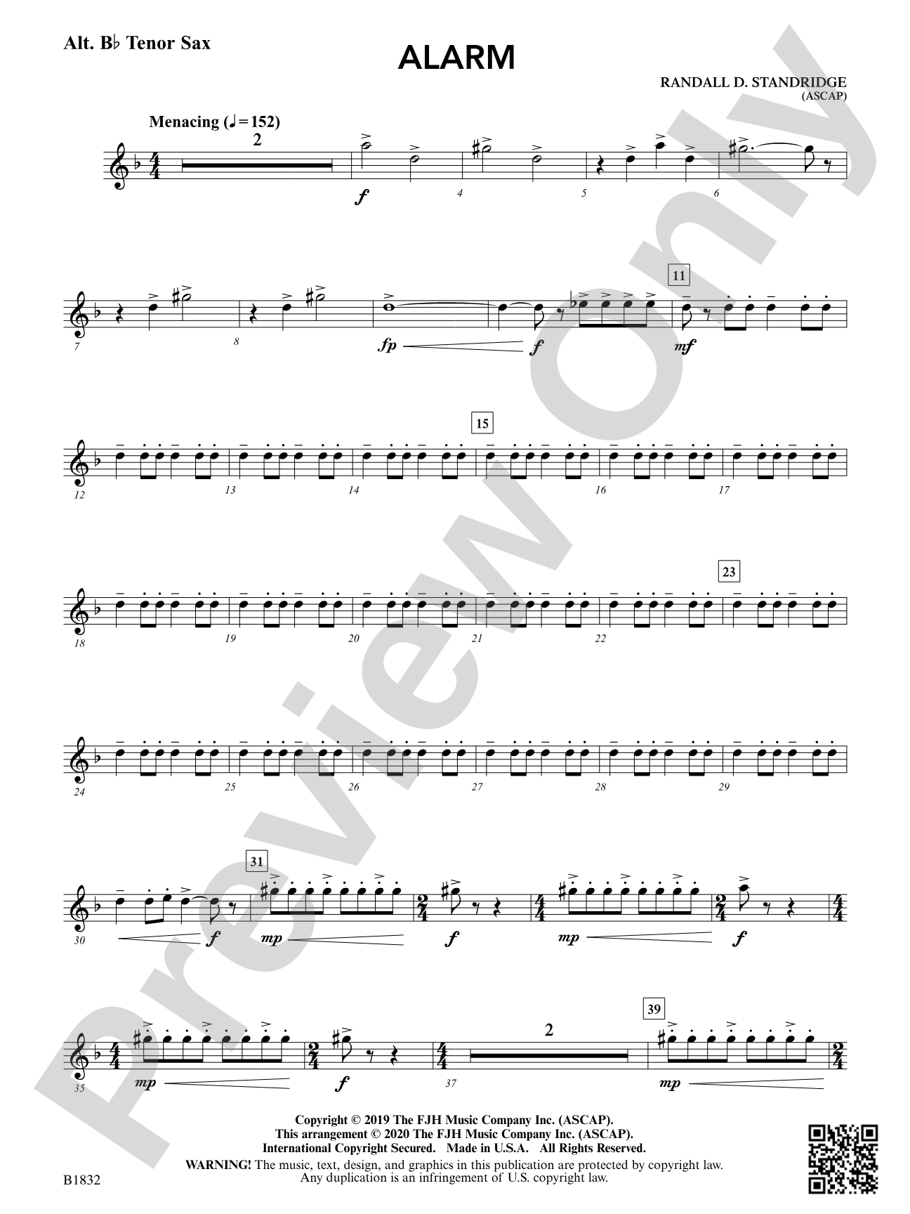 Alarm: Alt. B-flat Tenor Saxophone