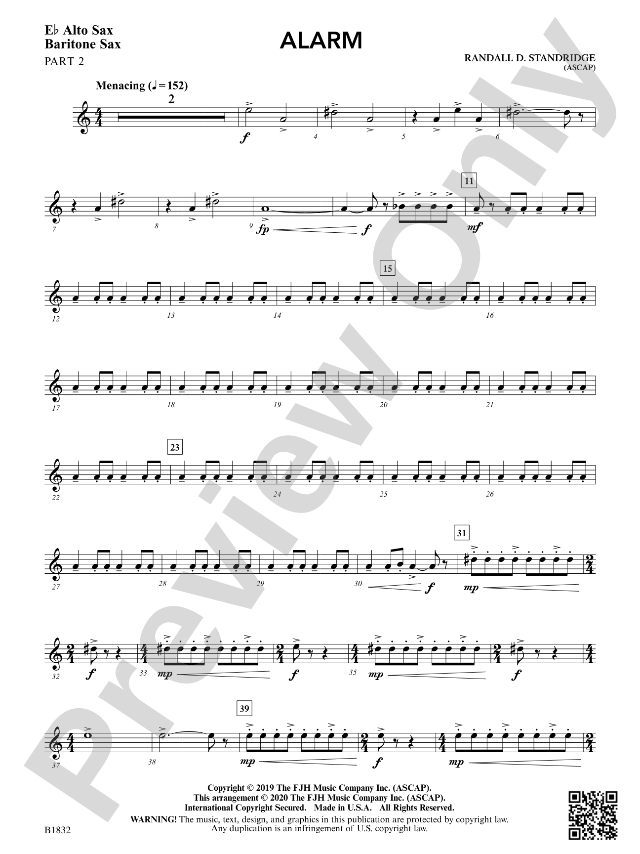 Alarm: Alto Saxophone / Baritone Saxophone 2