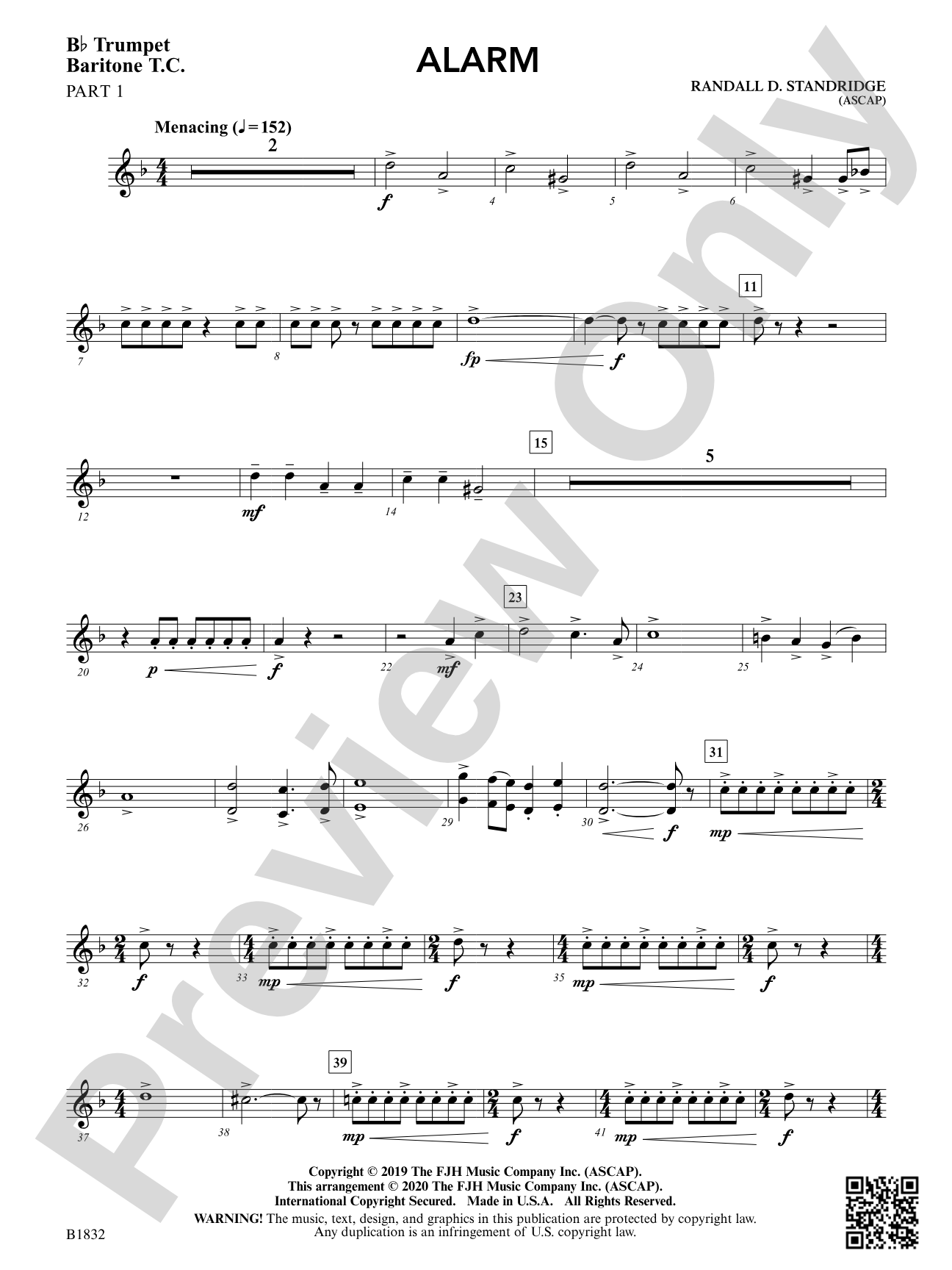 Alarm: B-flat Trumpet / Baritone T.C. 1