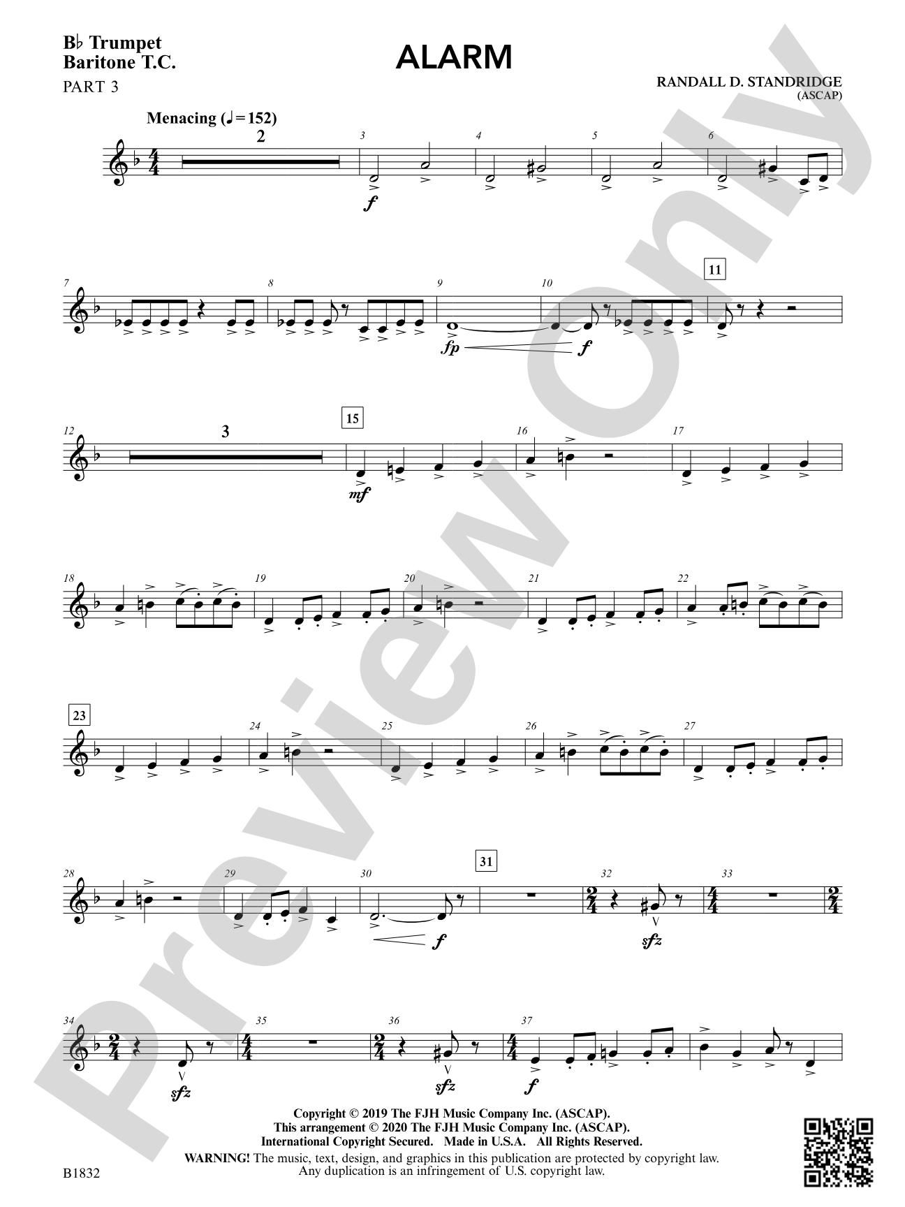 Alarm: B-flat Trumpet / Baritone T.C. 3