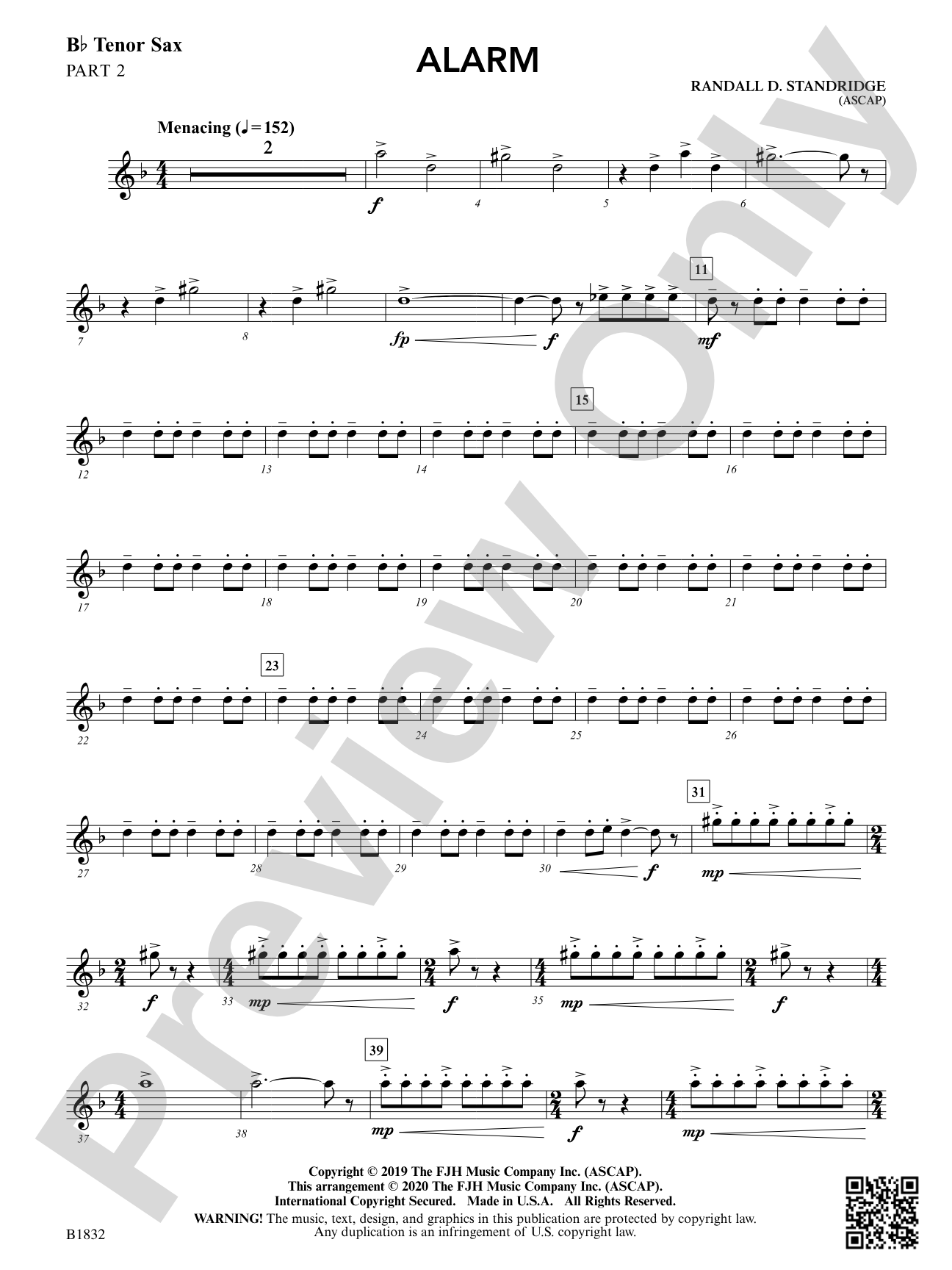 Alarm: B-flat Tenor Saxophone 2