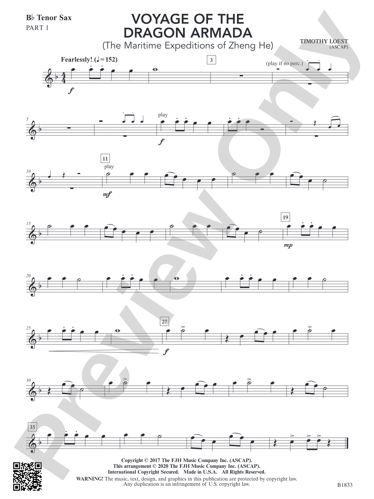 Voyage of the Dragon Armada: Part 1 - B-flat Tenor Saxophone