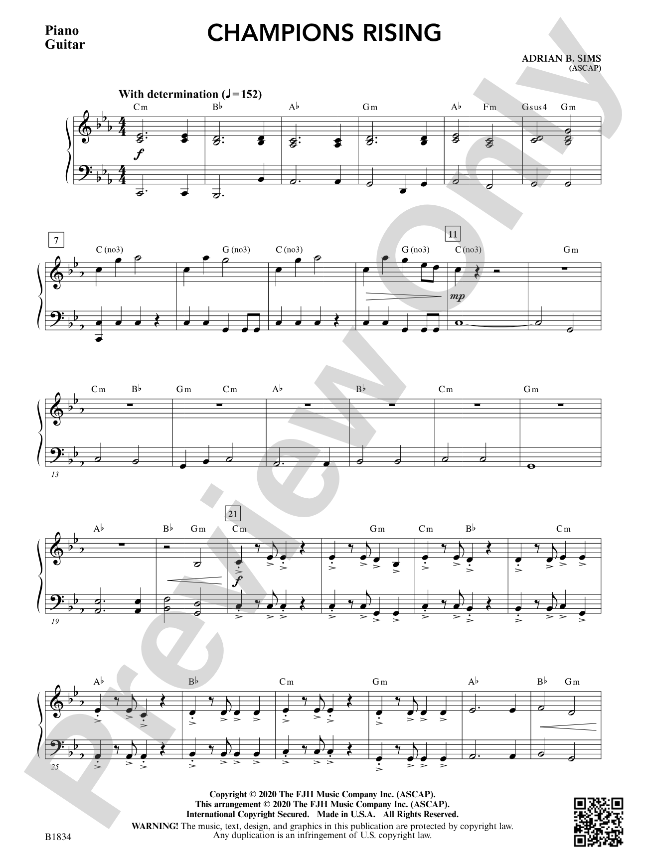 Champions Rising: Piano / Guitar