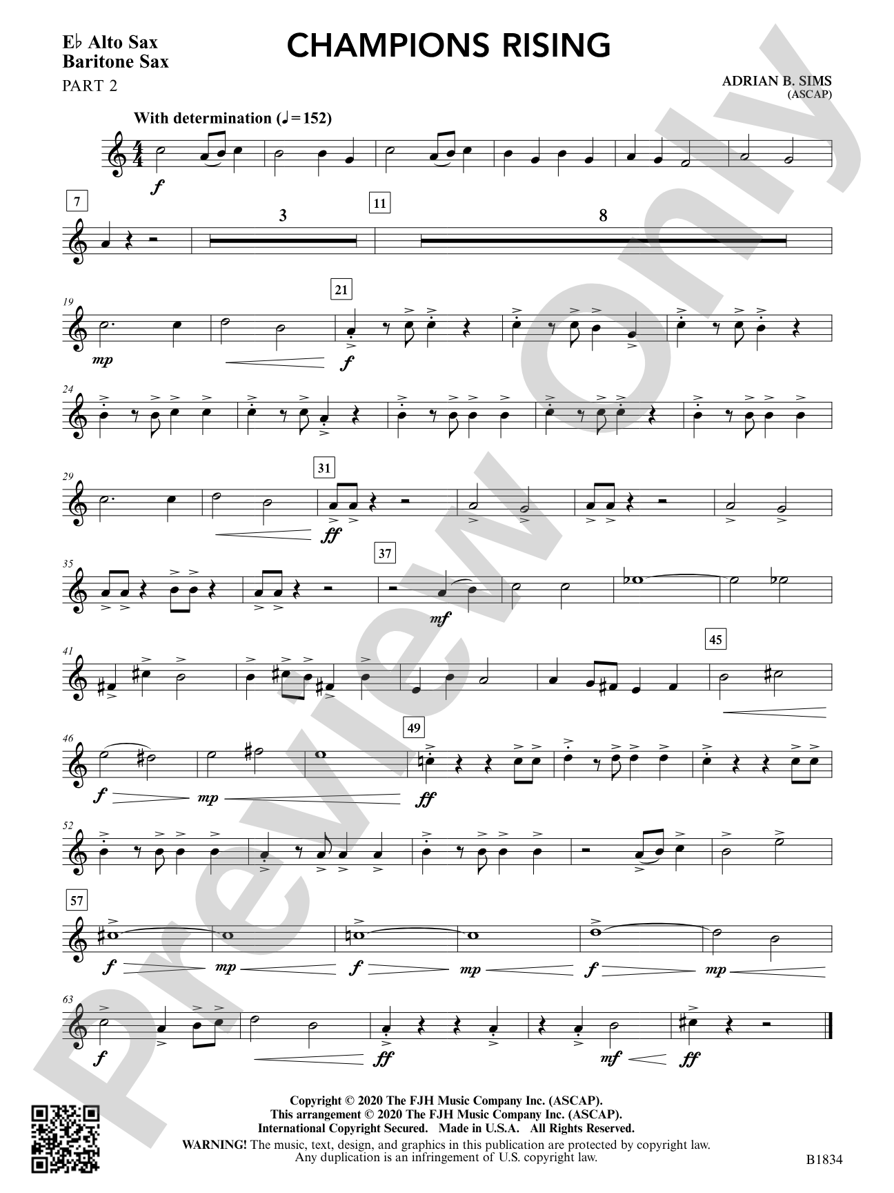 Champions Rising: Part 2 - E-flat Alto Sax / Baritone Sax