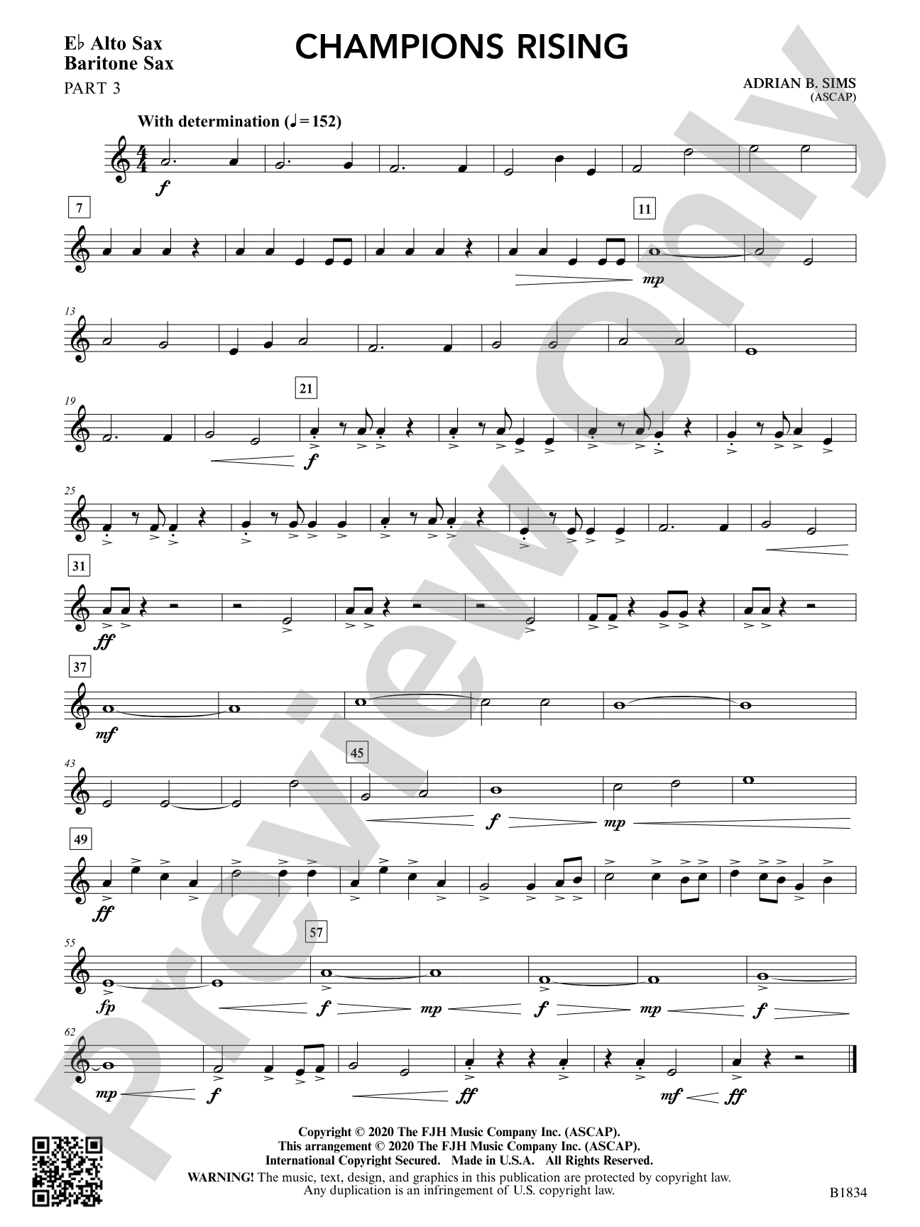 Champions Rising: Part 3 - E-flat Alto Sax / Baritone Sax