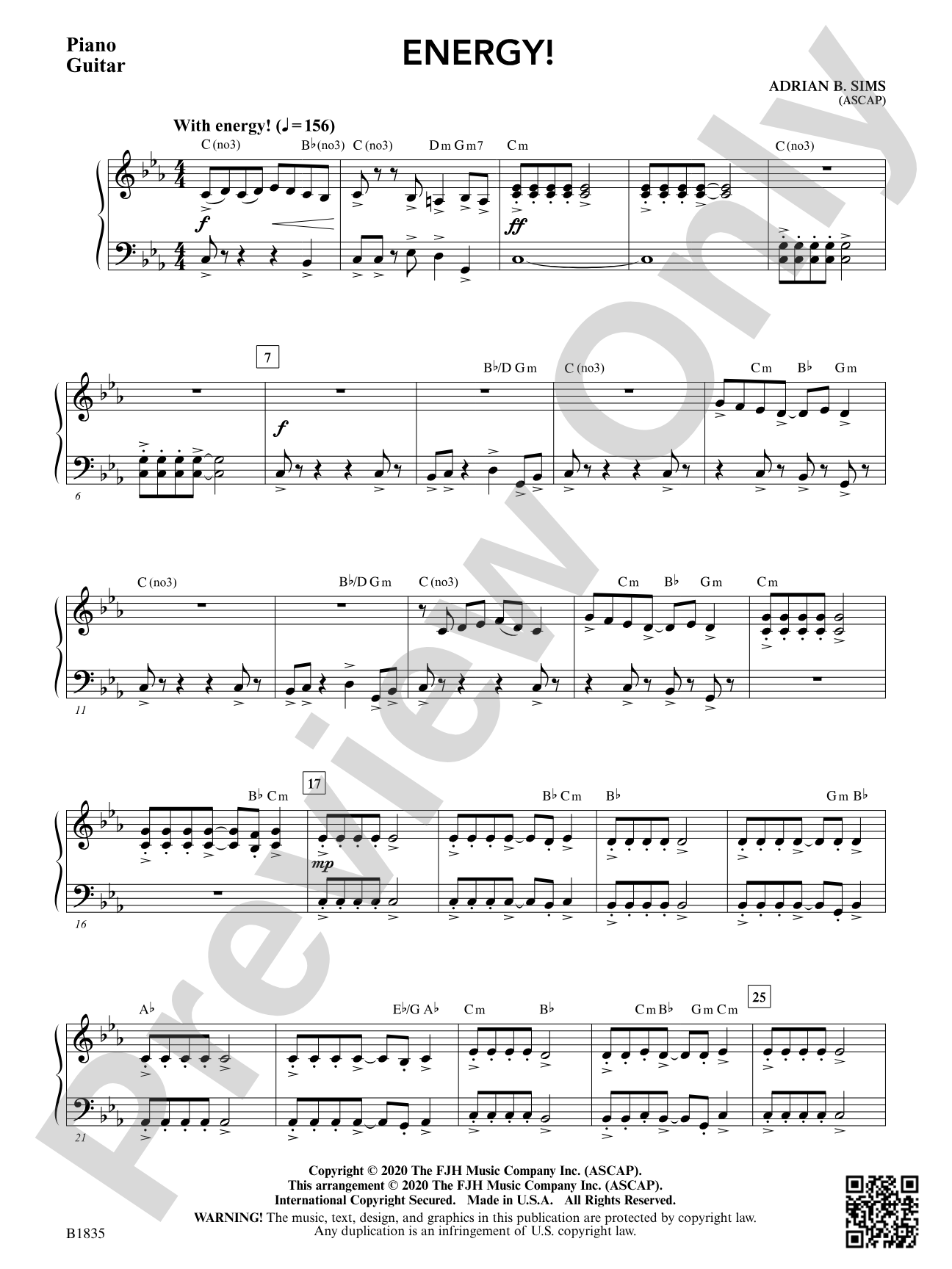 Energy!: Piano/Guitar