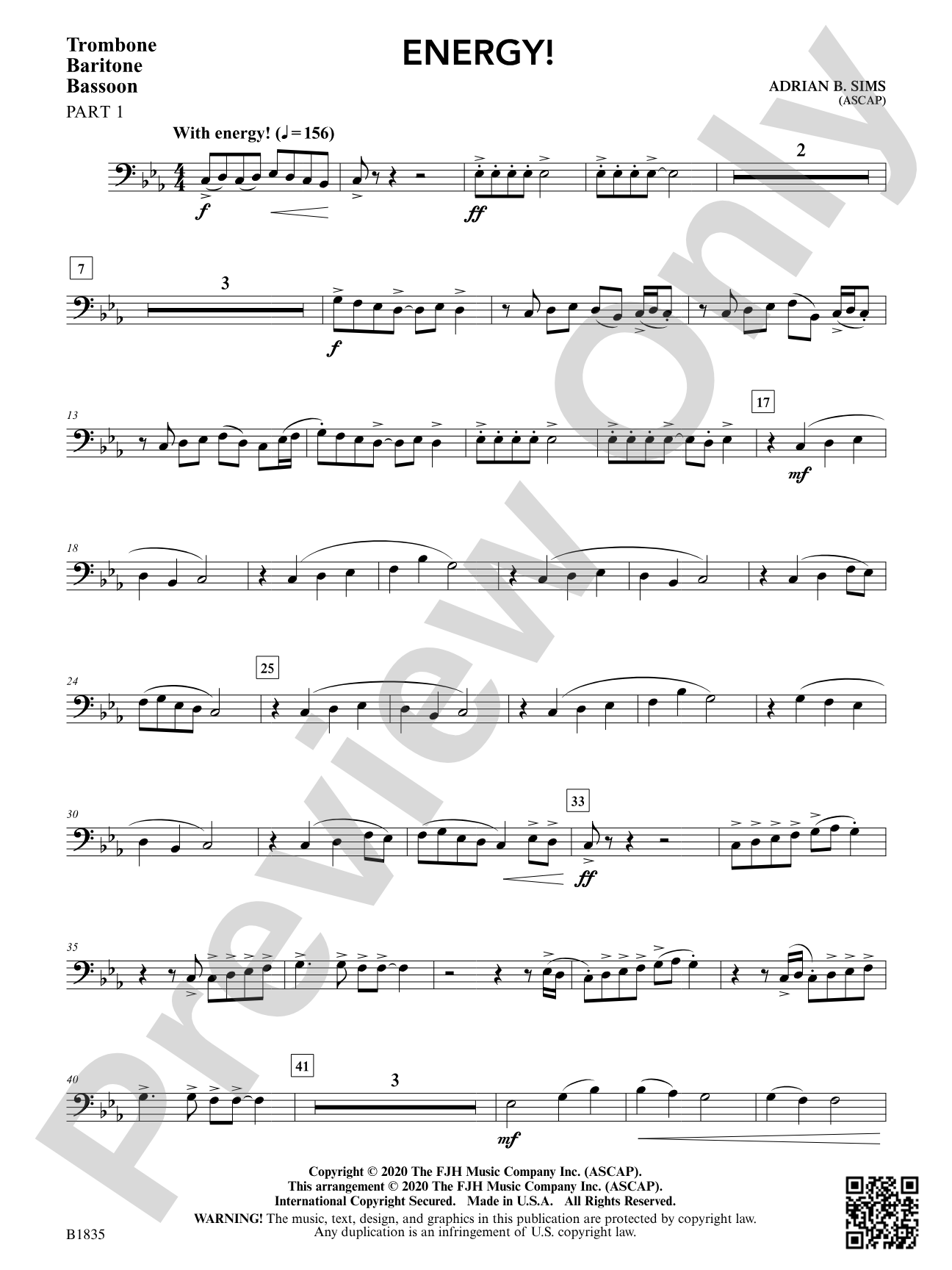 Energy!: Part 1 - Trombone / Euphonium / Bassoon