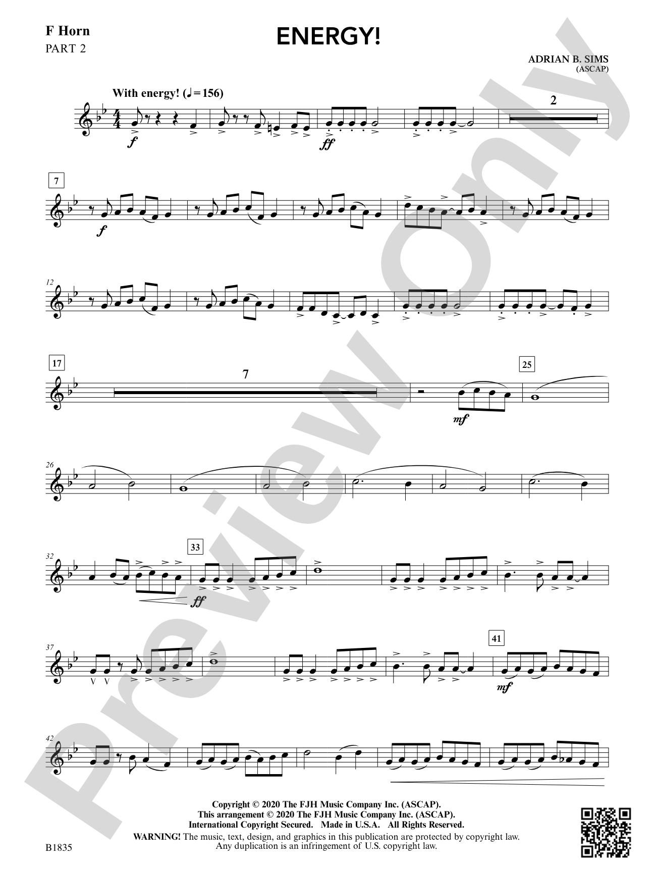 Energy!: Part 2 - F Horn