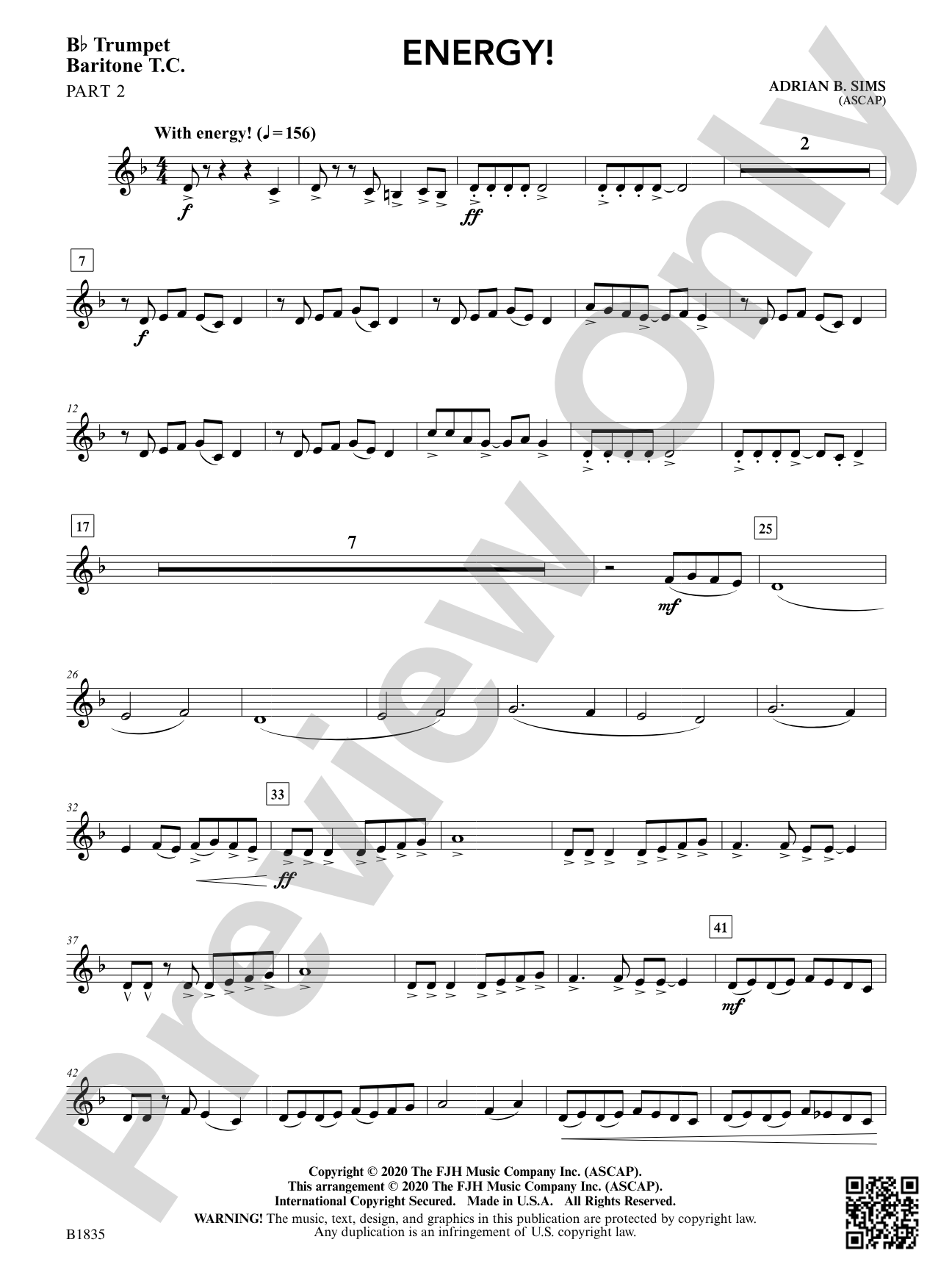 Energy!: Part 2 - B-flat Trumpet / Baritone T.C.