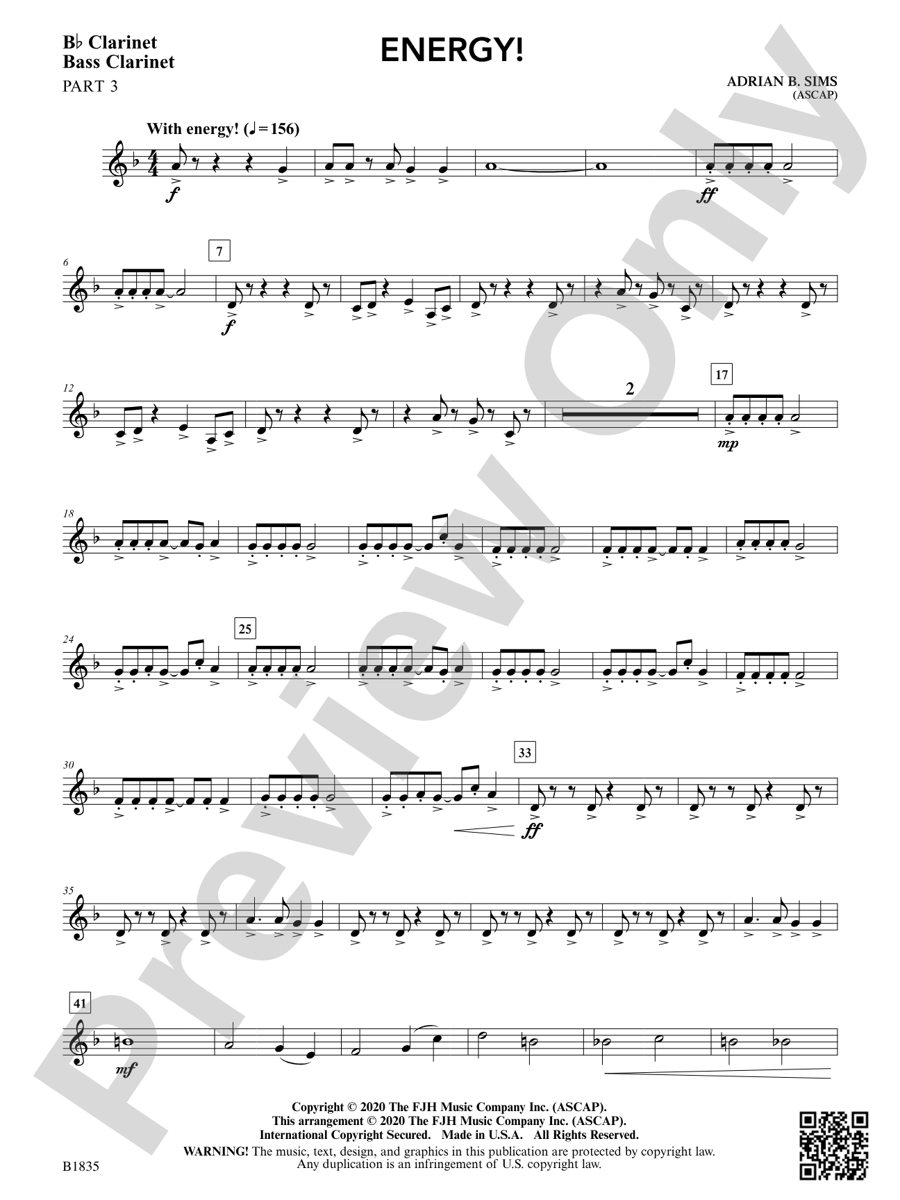 Energy!: Part 3 - B-flat Clarinet / Bass Clarinet