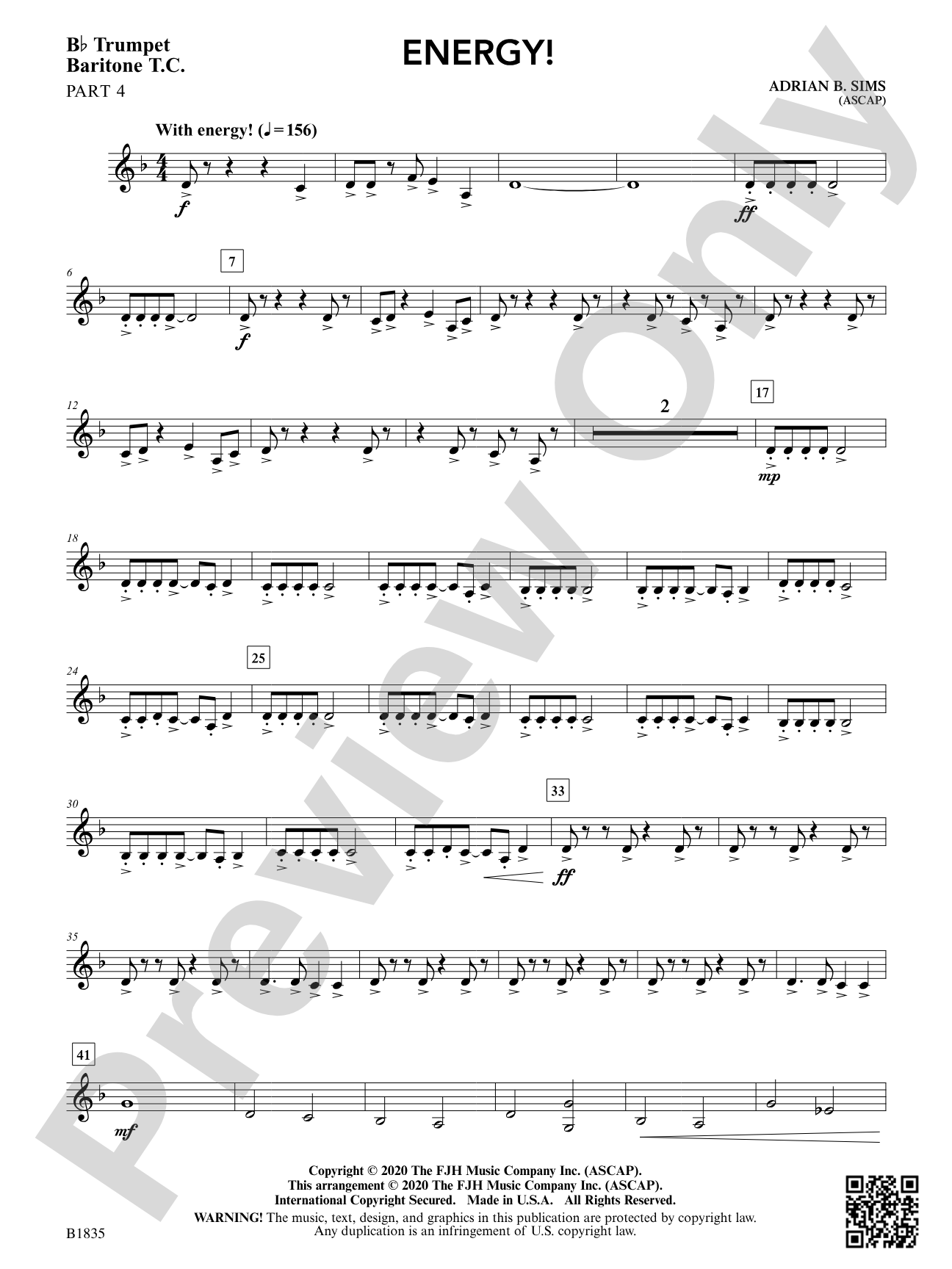 Energy!: Part 4 - B-flat Trumpet / Baritone T.C.