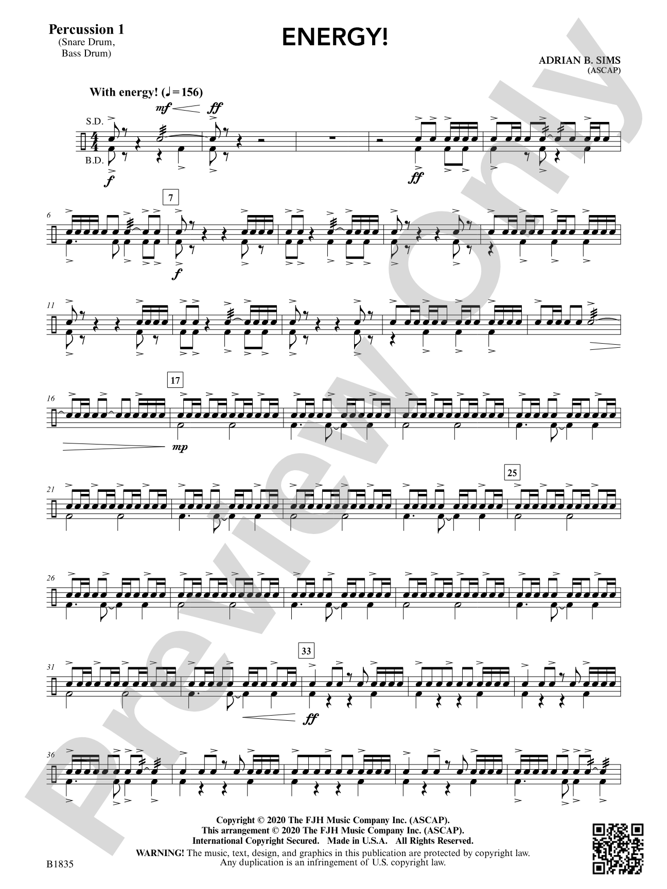 Energy!: Percussion 1