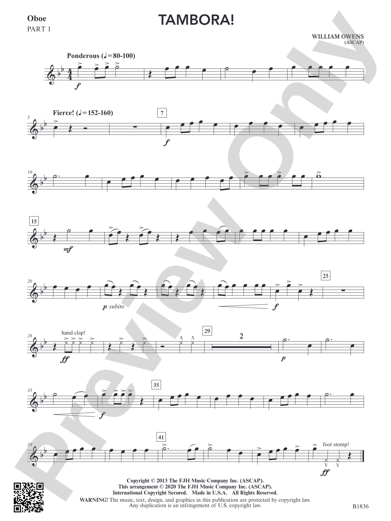 Tambora!: Part 1 Oboe
