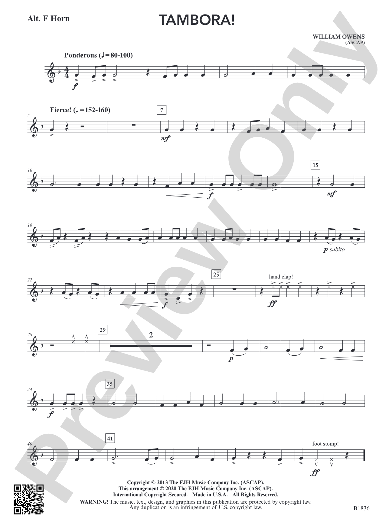 Tambora!: Alt. F Horn