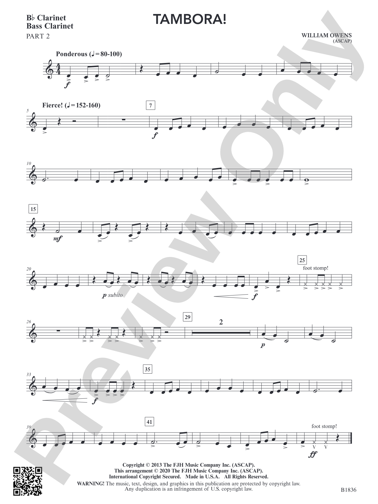 Tambora!: Part 2 Clarinet / Bass Clarinet