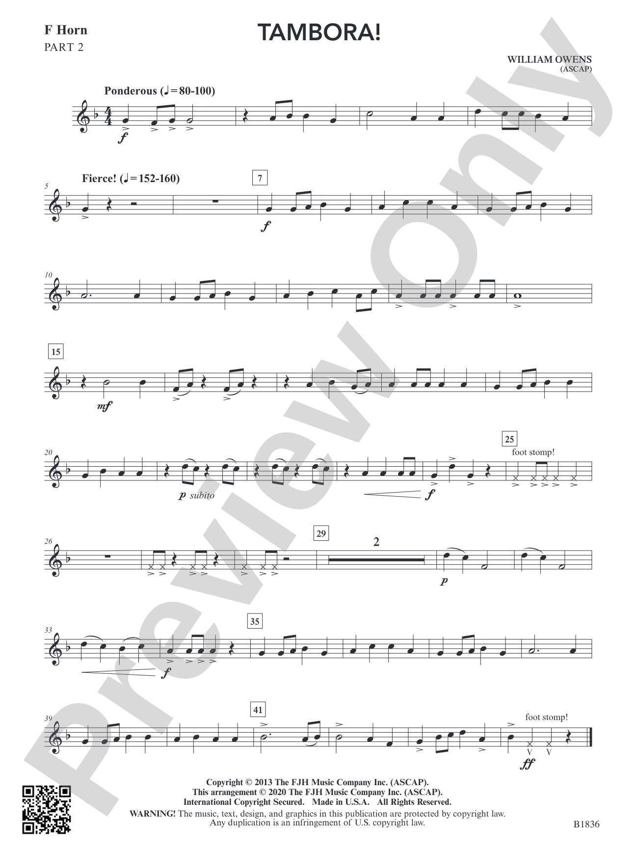 Tambora!: Part 2 F Horn