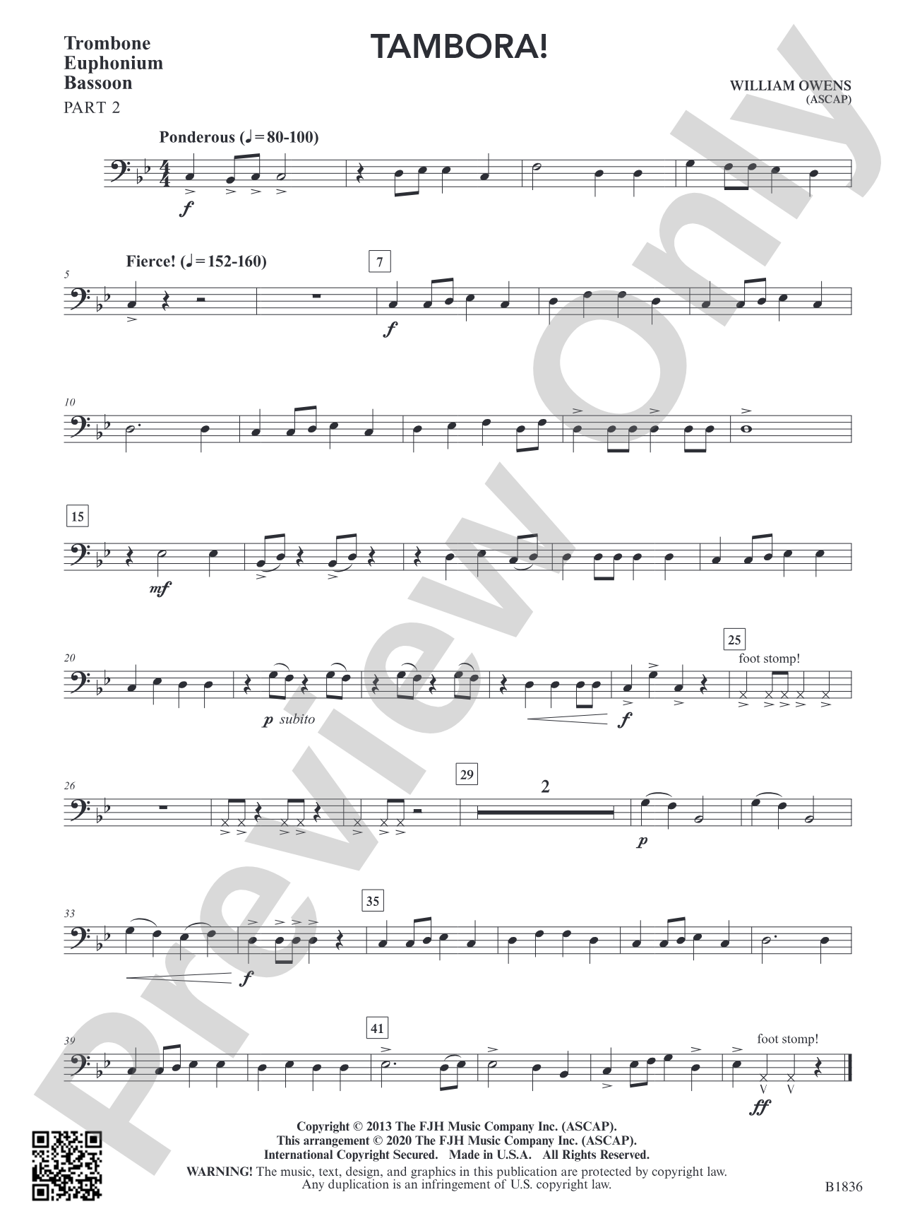 Tambora!: Part 2 Trombone / Baritone B.C. / Bassoon