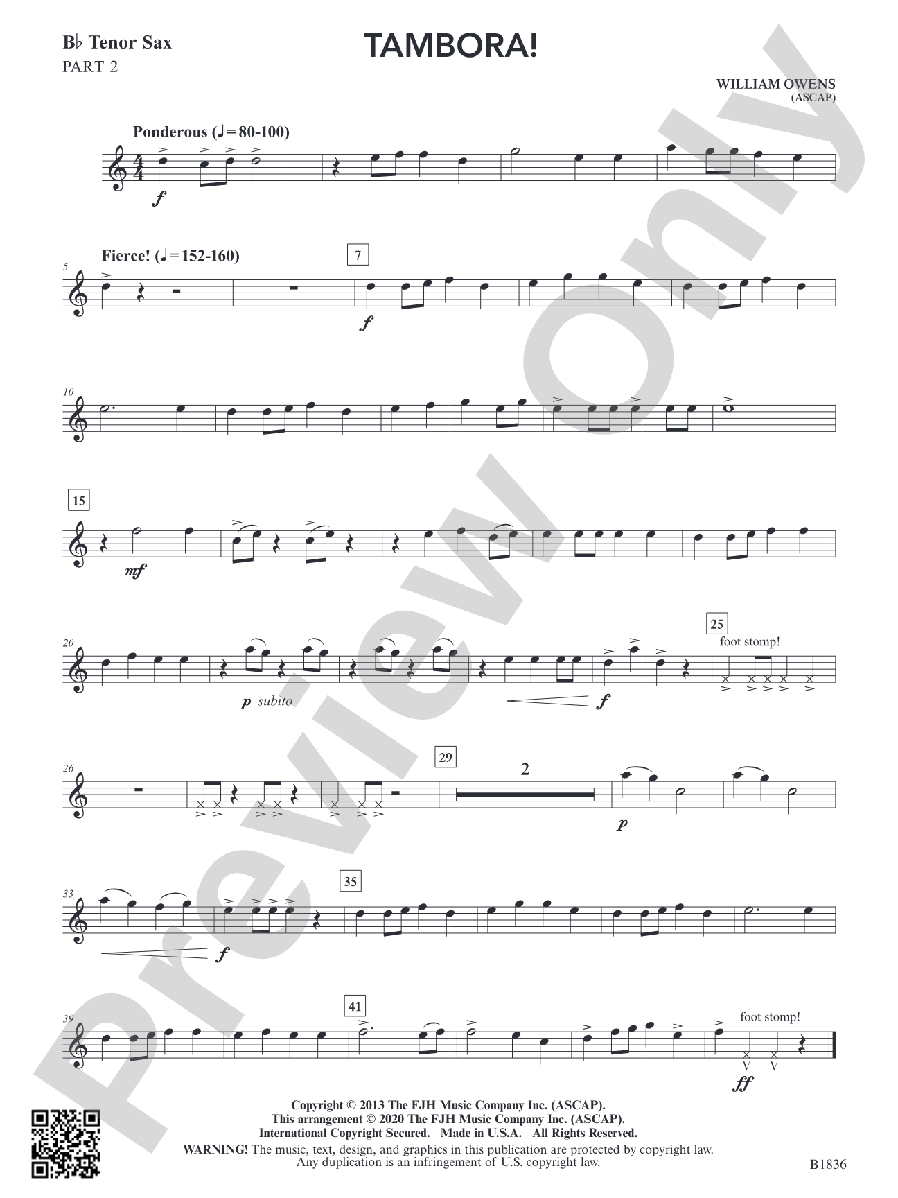 Tambora!: Part 2 Tenor Sax