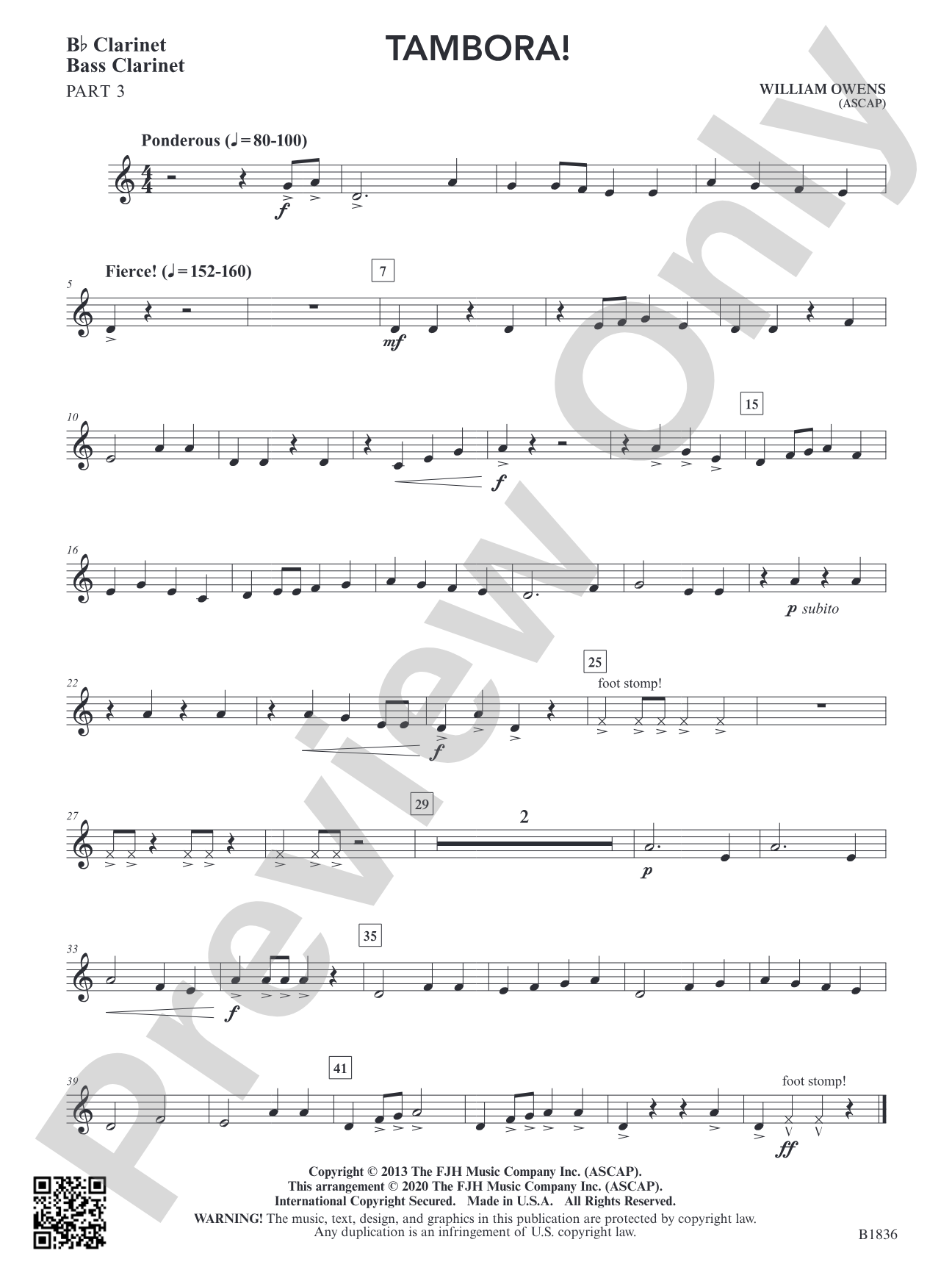 Tambora!: Part 3 Clarinet / Bass Clarinet