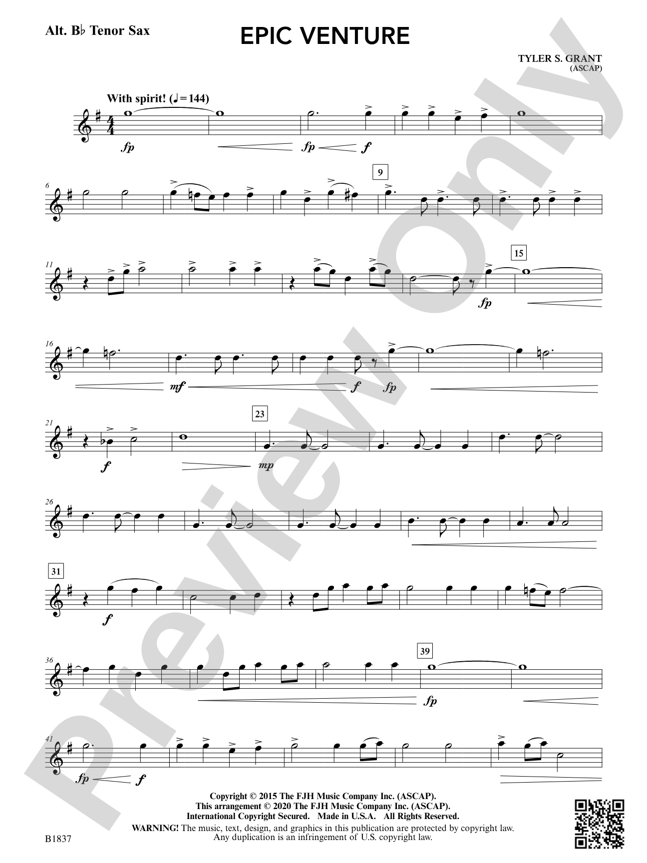Epic Venture: Alt. B-flat Tenor Saxophone
