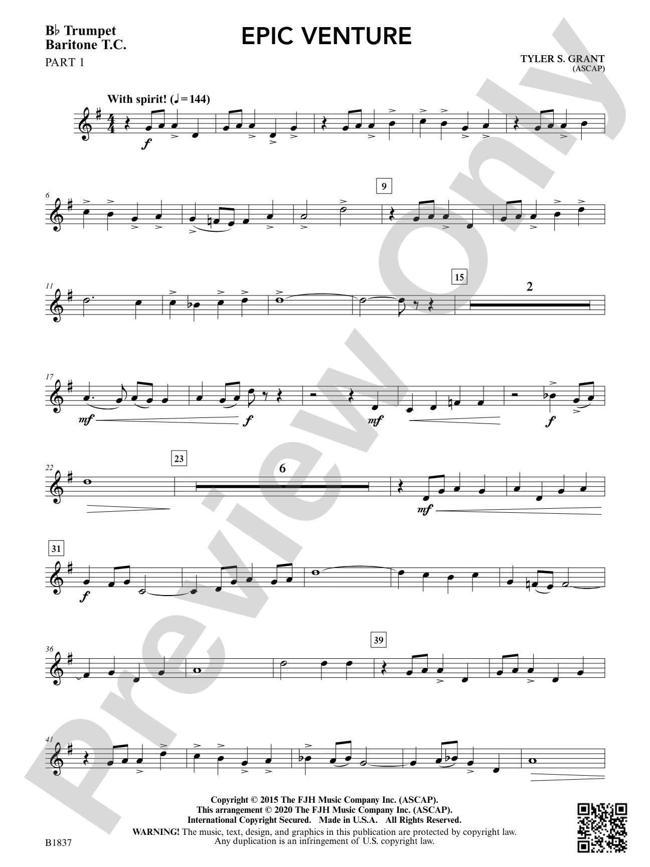 Epic Venture: Part 1 - B-flat Trumpet / Baritone T.C.