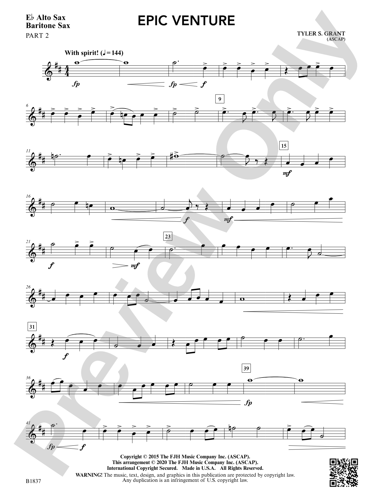 Epic Venture: Part 2 - E-flat Alto Sax / Baritone Sax