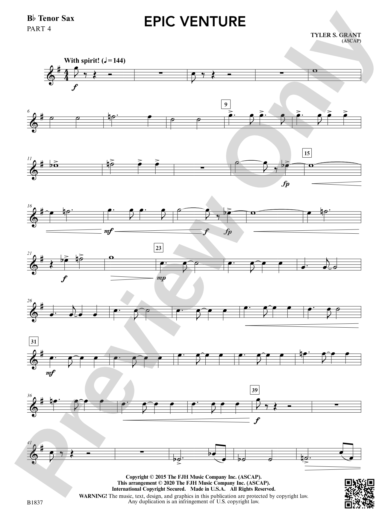 Epic Venture: Part 4 - B-flat Tenor Saxophone