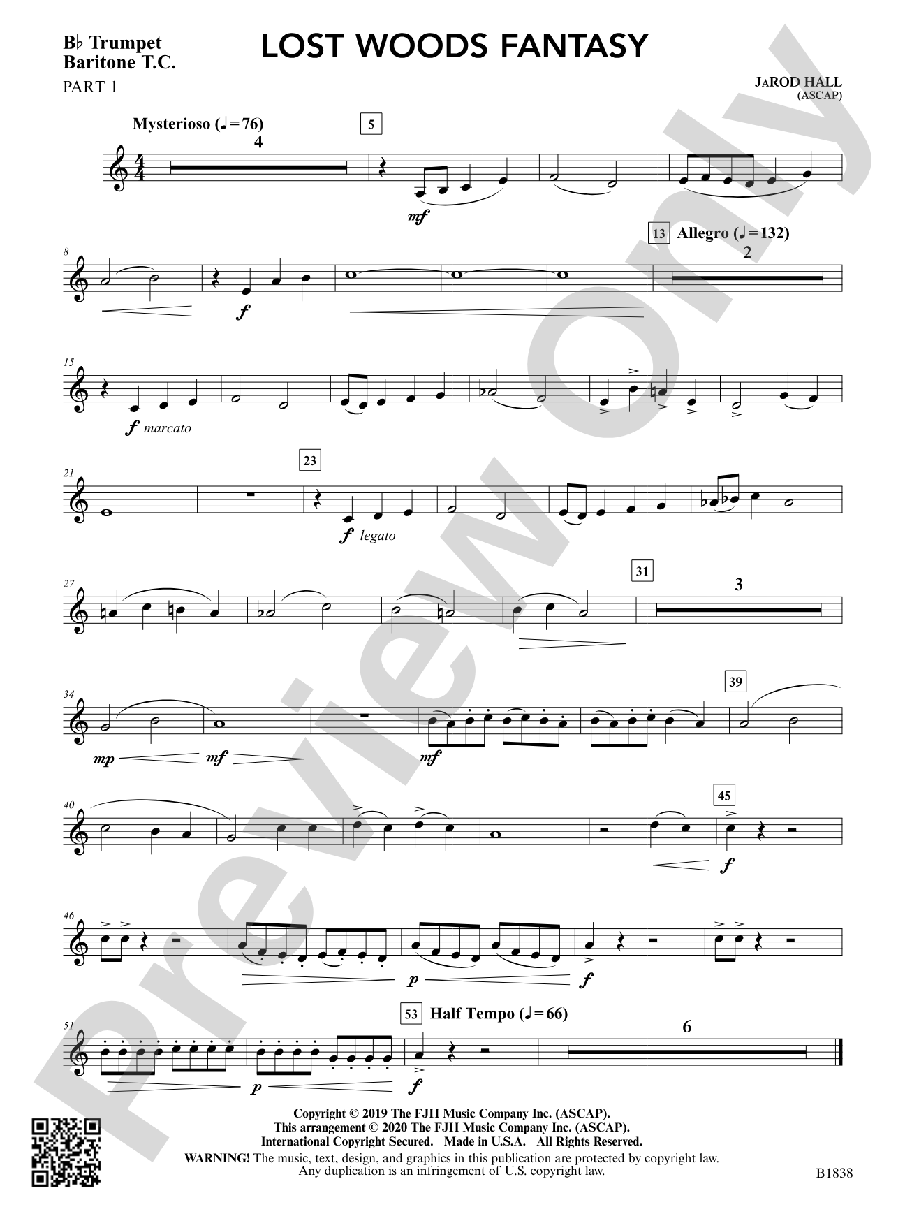 Lost Woods Fantasy: Part 1 - B-flat Trumpet / Baritone T.C.