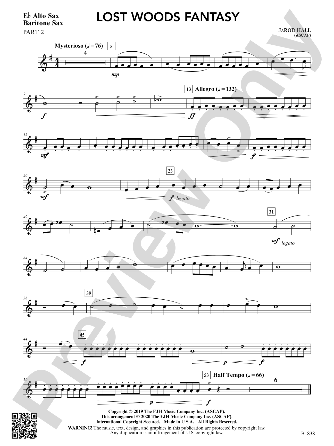 Lost Woods Fantasy: Part 2 - E-flat Alto Sax / Baritone Sax
