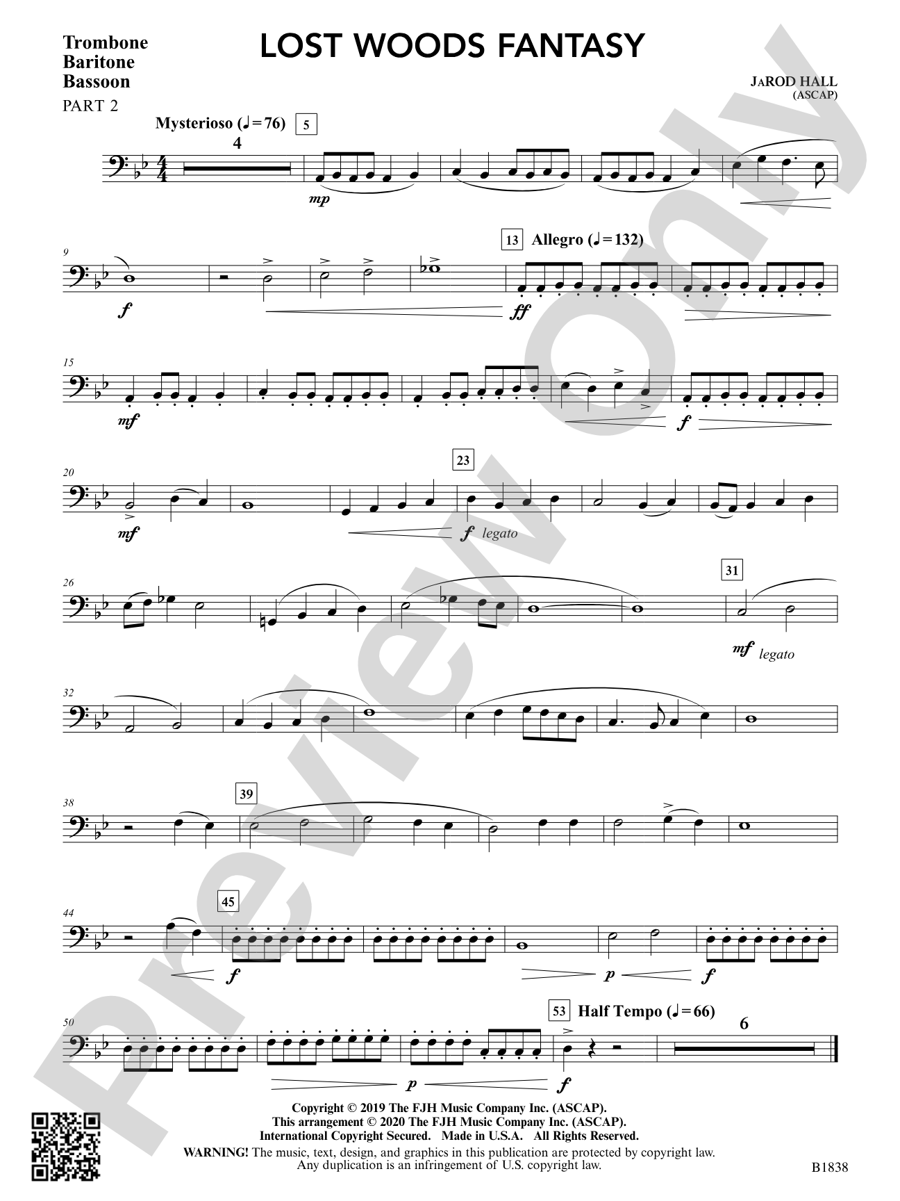 Lost Woods Fantasy: Part 2 - Trombone / Euphonium / Bassoon