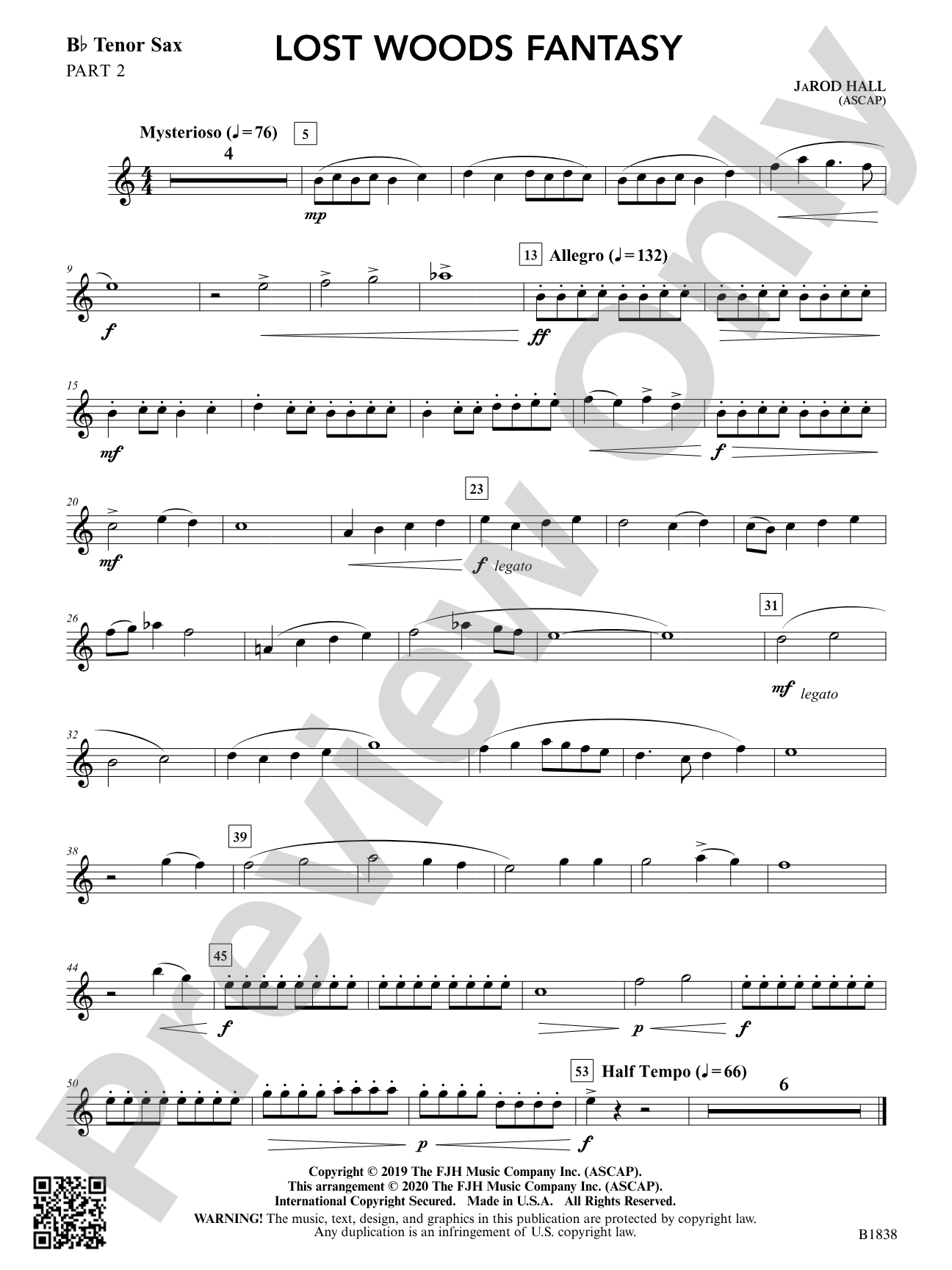 Lost Woods Fantasy: Part 2 - B-flat Tenor Saxophone