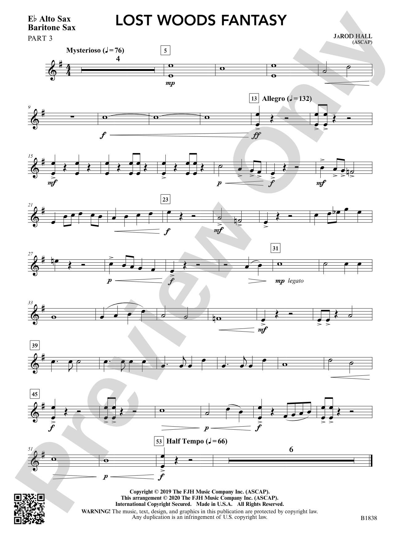 Lost Woods Fantasy: Part 3 - E-flat Alto Sax / Baritone Sax