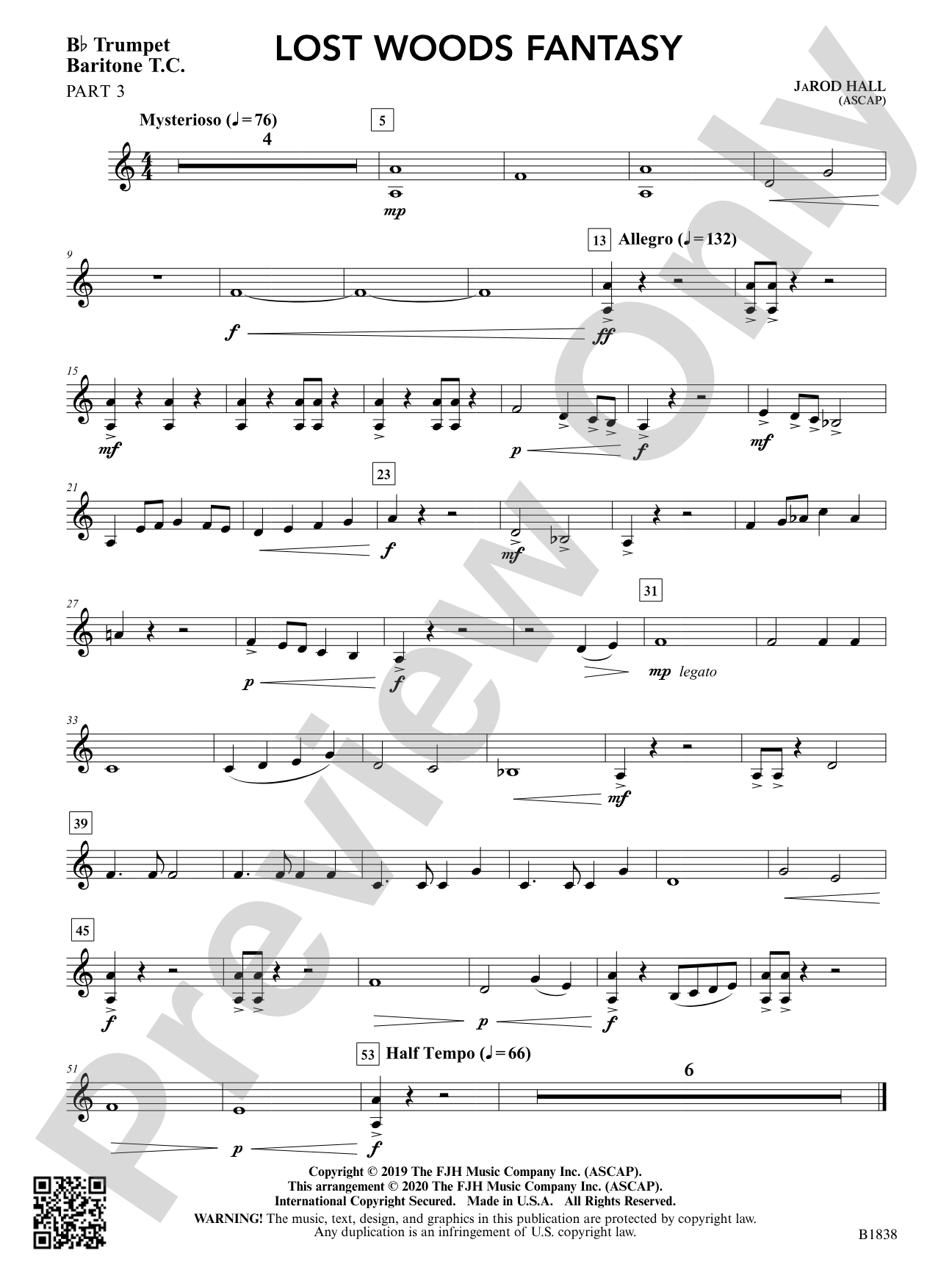 Lost Woods Fantasy: Part 3 - B-flat Trumpet / Baritone T.C.