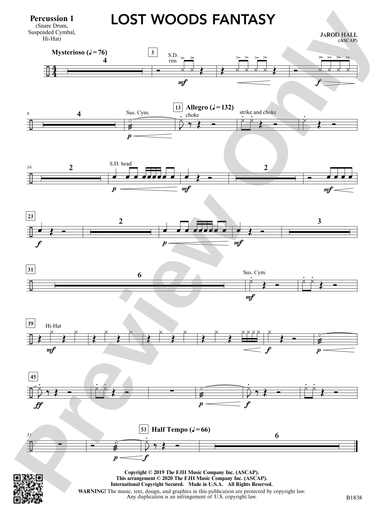 Lost Woods Fantasy: Percussion 1