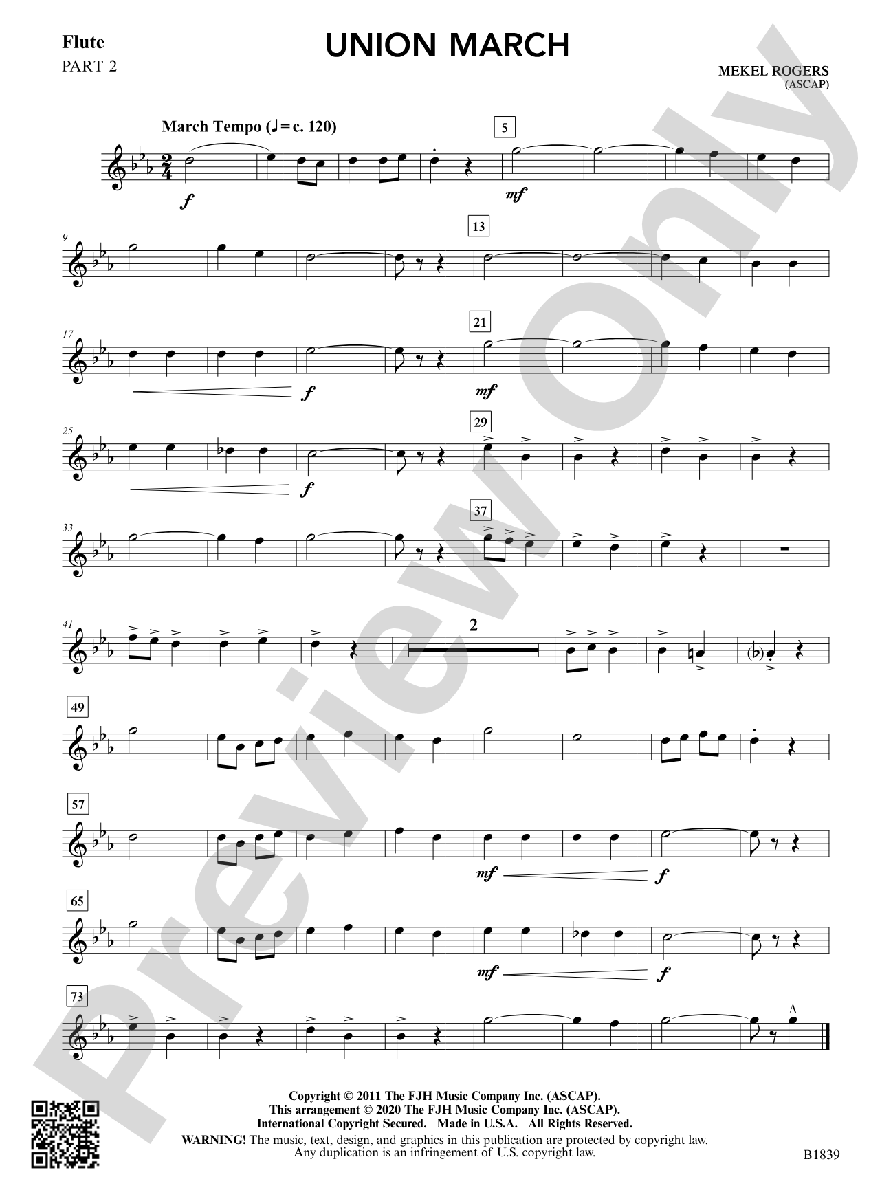 Union March: Part 2 - Flute