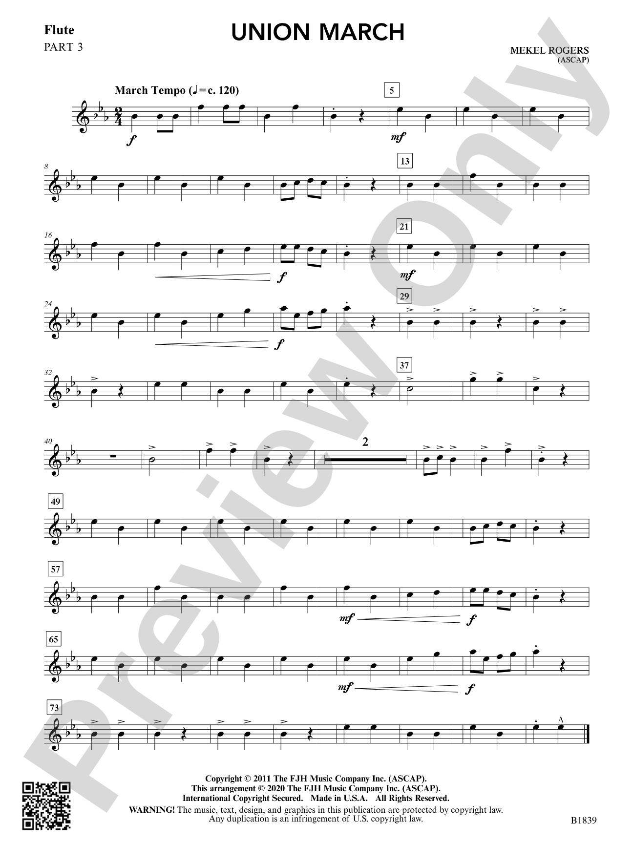 Union March: Part 3 - Flute