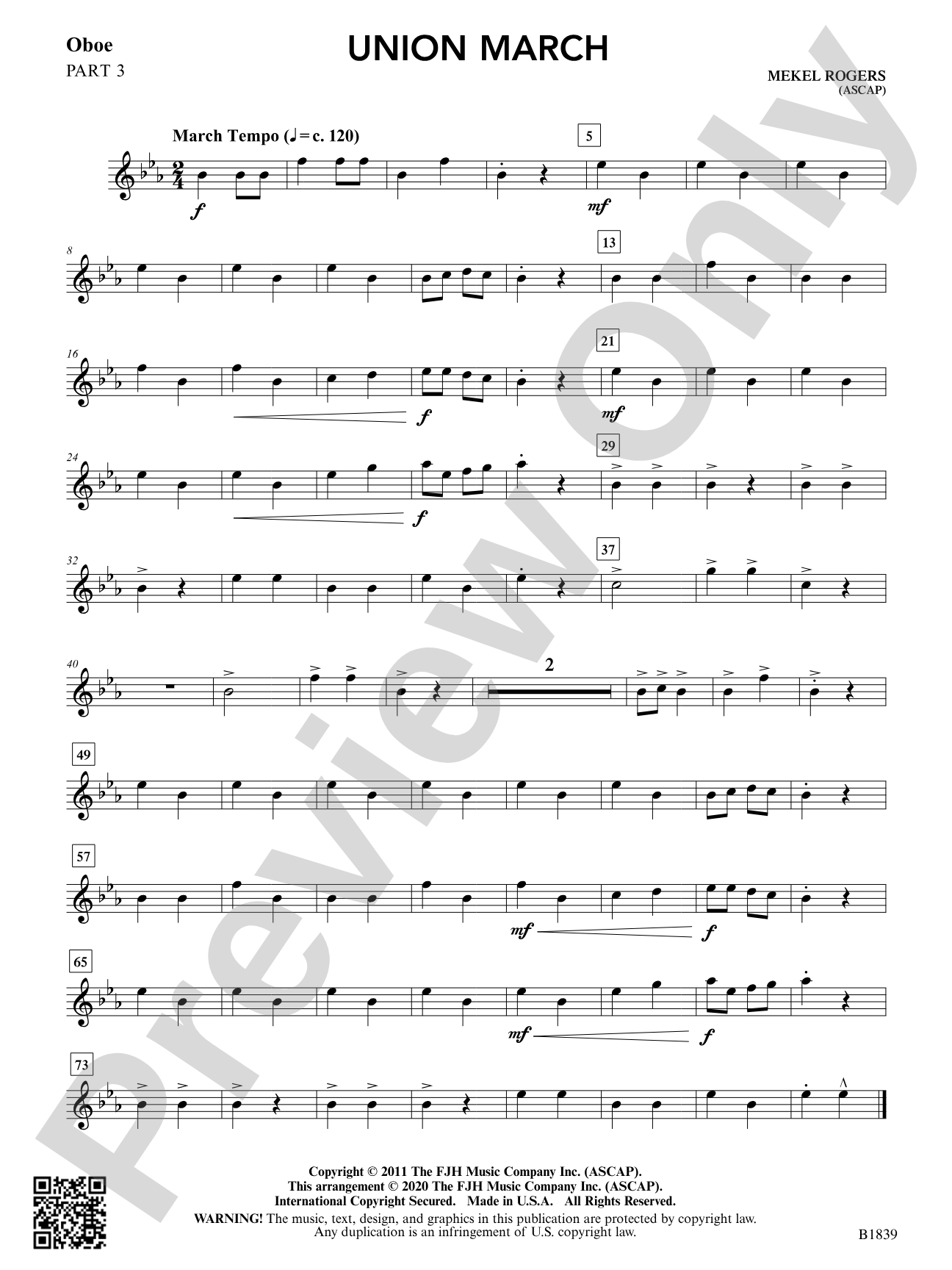 Union March: Part 3 - Oboe
