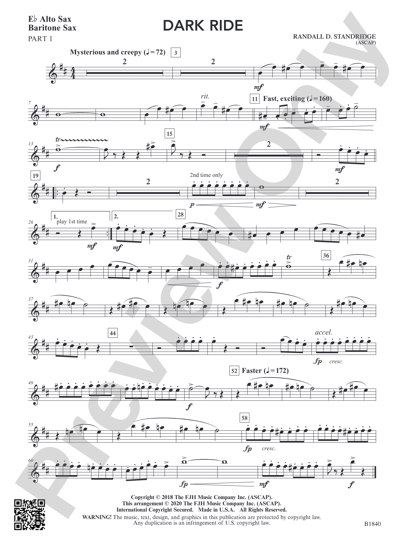 Dark Ride: Part 1 - E-flat Alto Sax / Baritone Sax