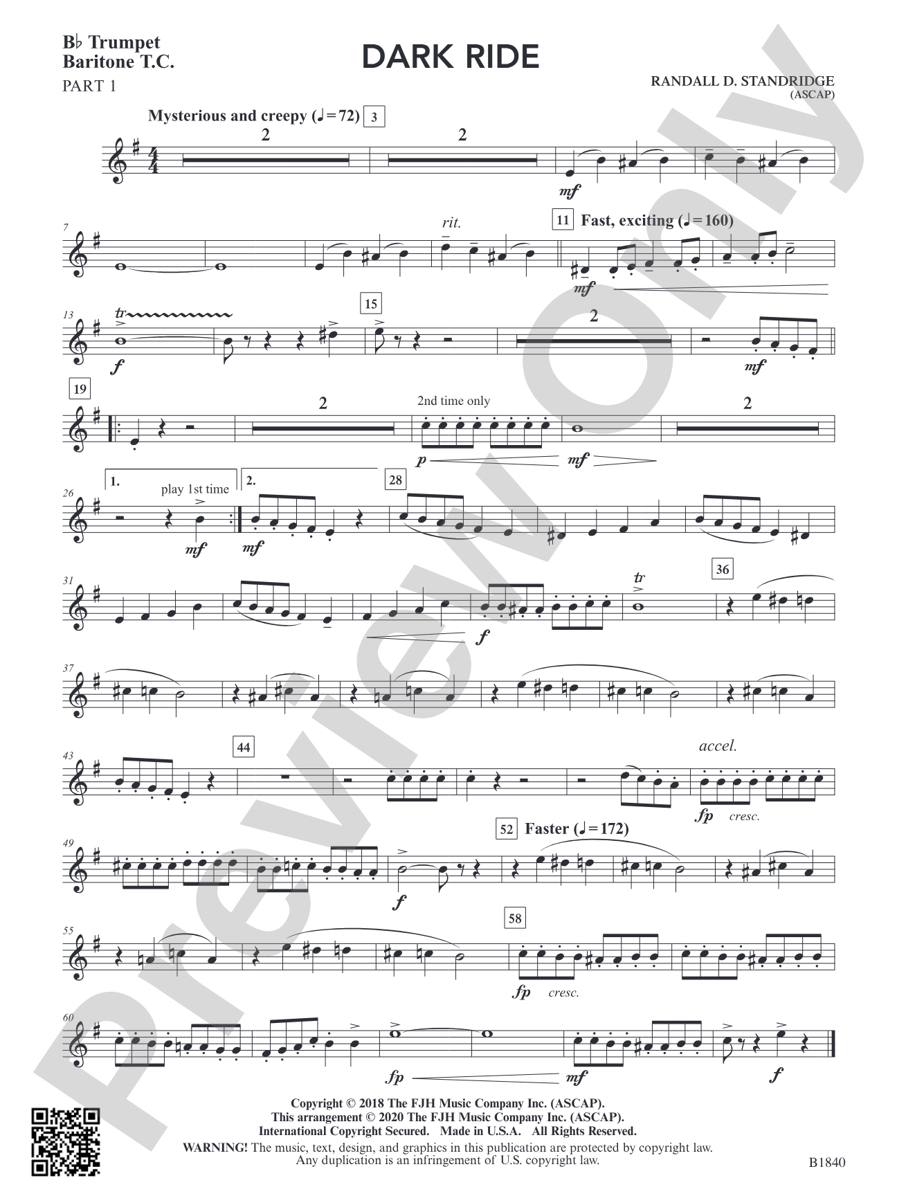 Dark Ride: Part 1 - B-flat Trumpet / Baritone T.C.
