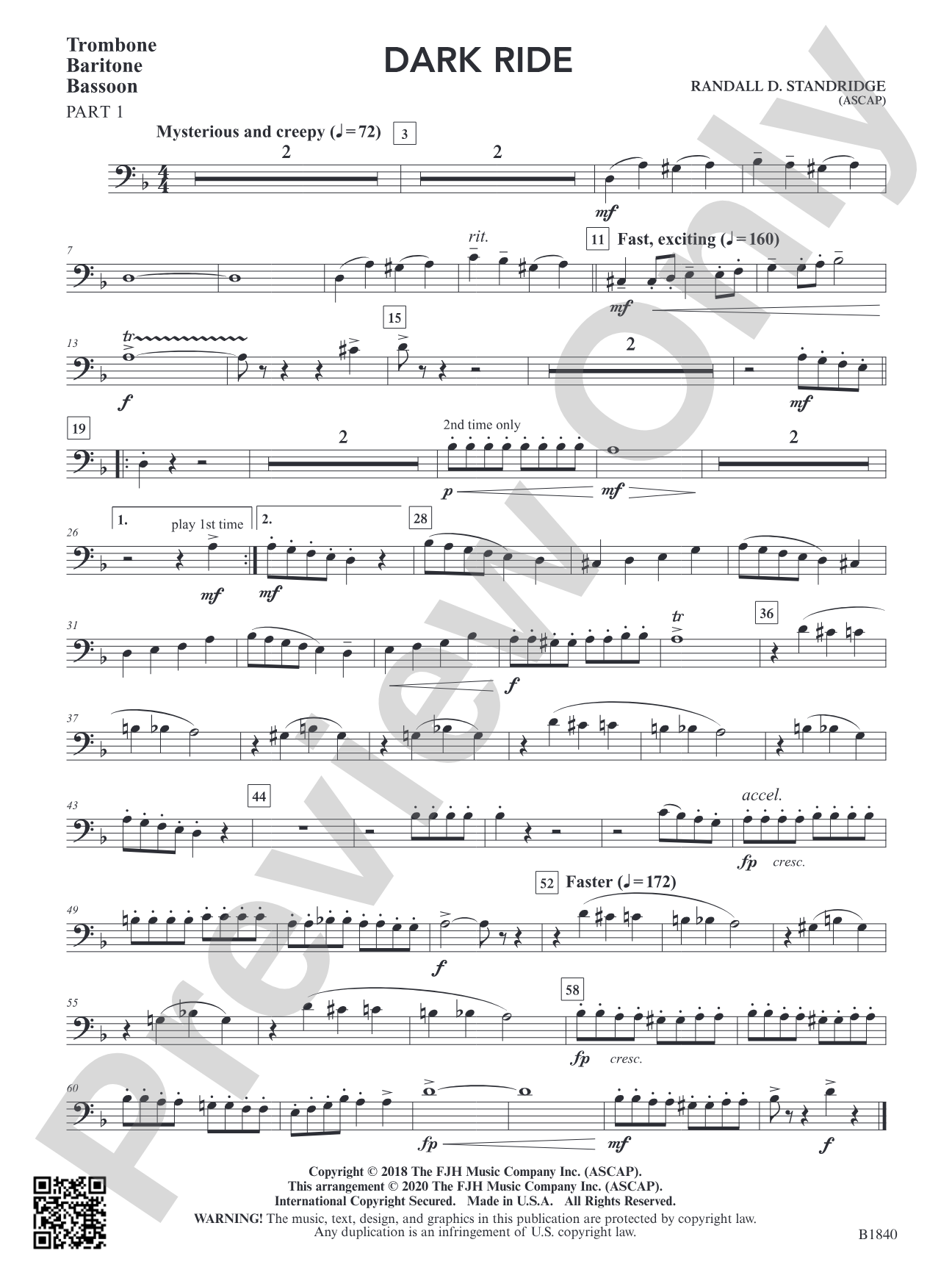 Dark Ride: Part 1 - Trombone / Euphonium / Bassoon
