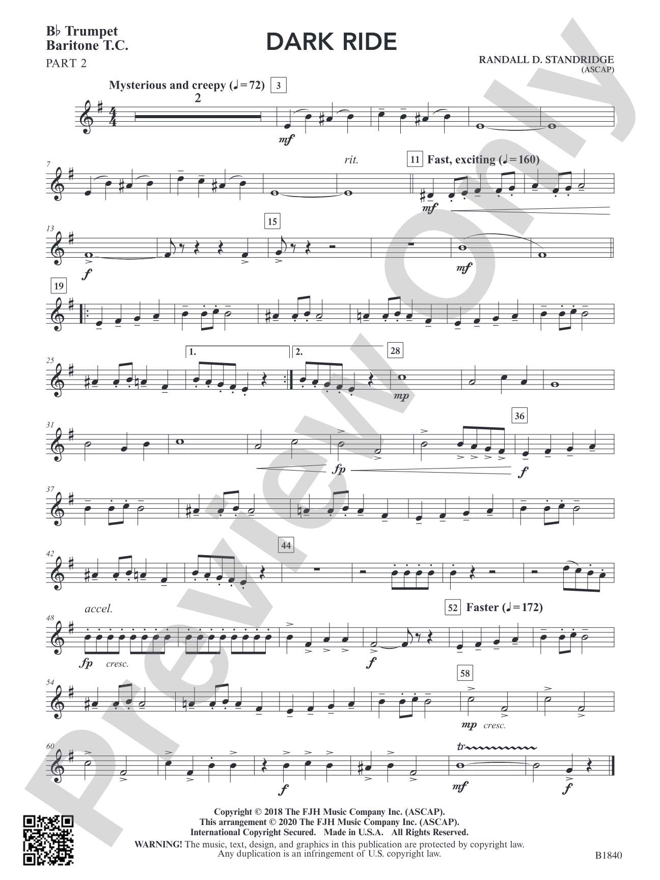 Dark Ride: Part 2 - B-flat Trumpet / Baritone T.C.