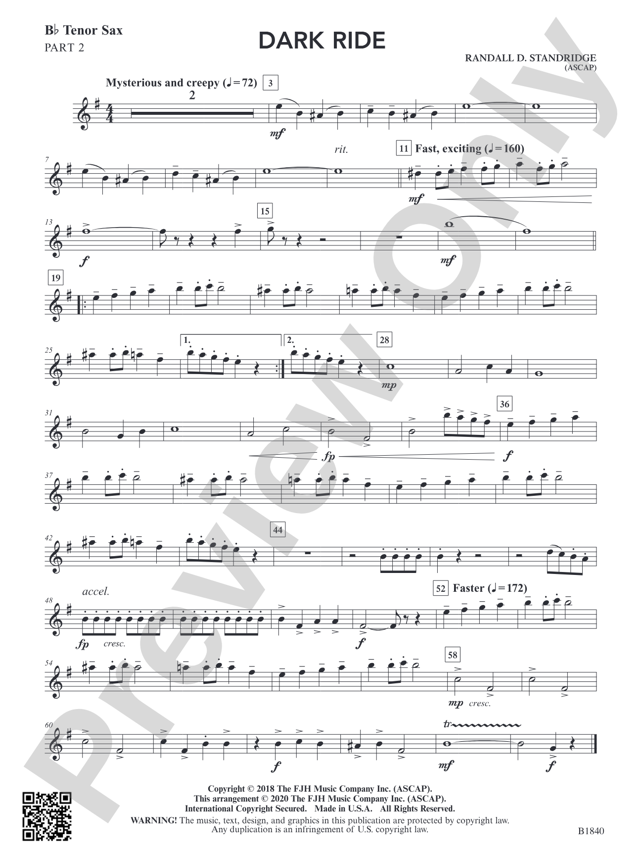 Dark Ride: Part 2 - B-flat Tenor Saxophone