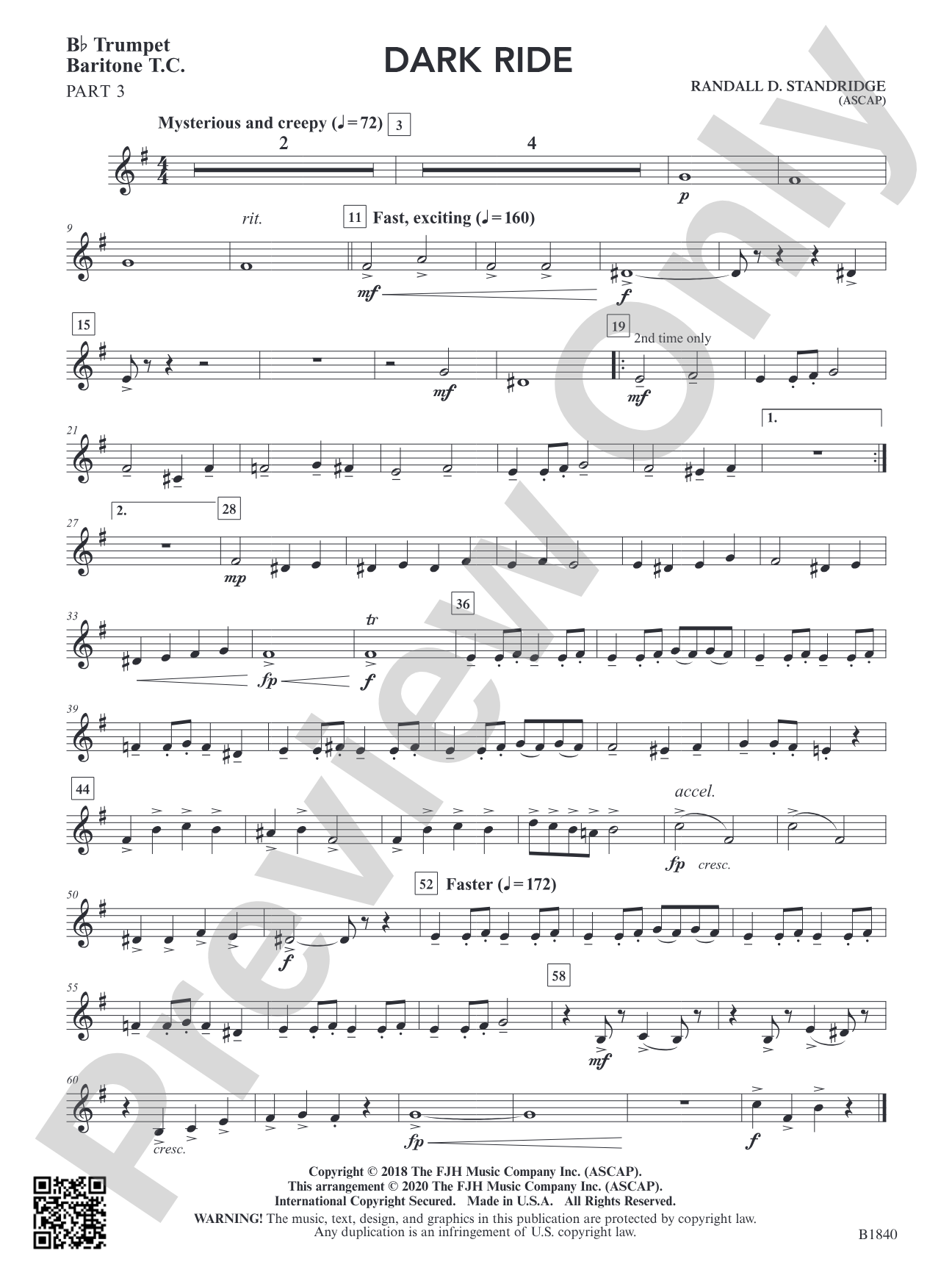 Dark Ride: Part 3 - B-flat Trumpet / Baritone T.C.