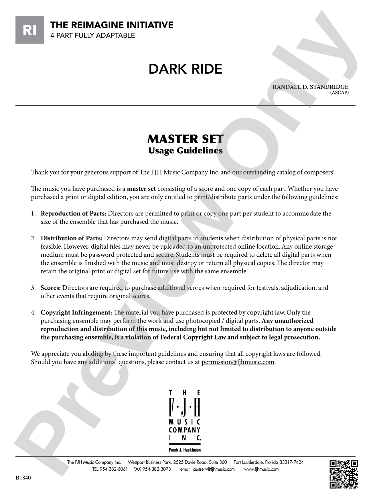 Dark Ride: Usage Guidelines