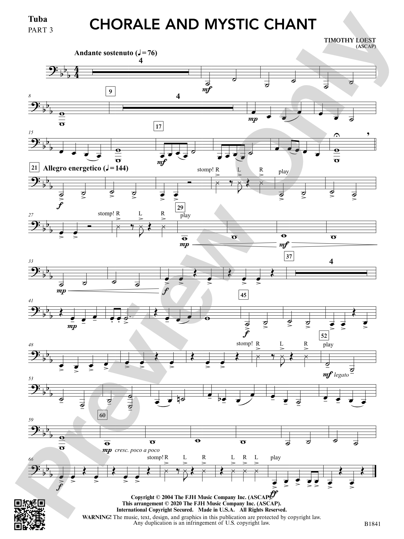 Chorale and Mystic Chant: Part 3 - Tuba