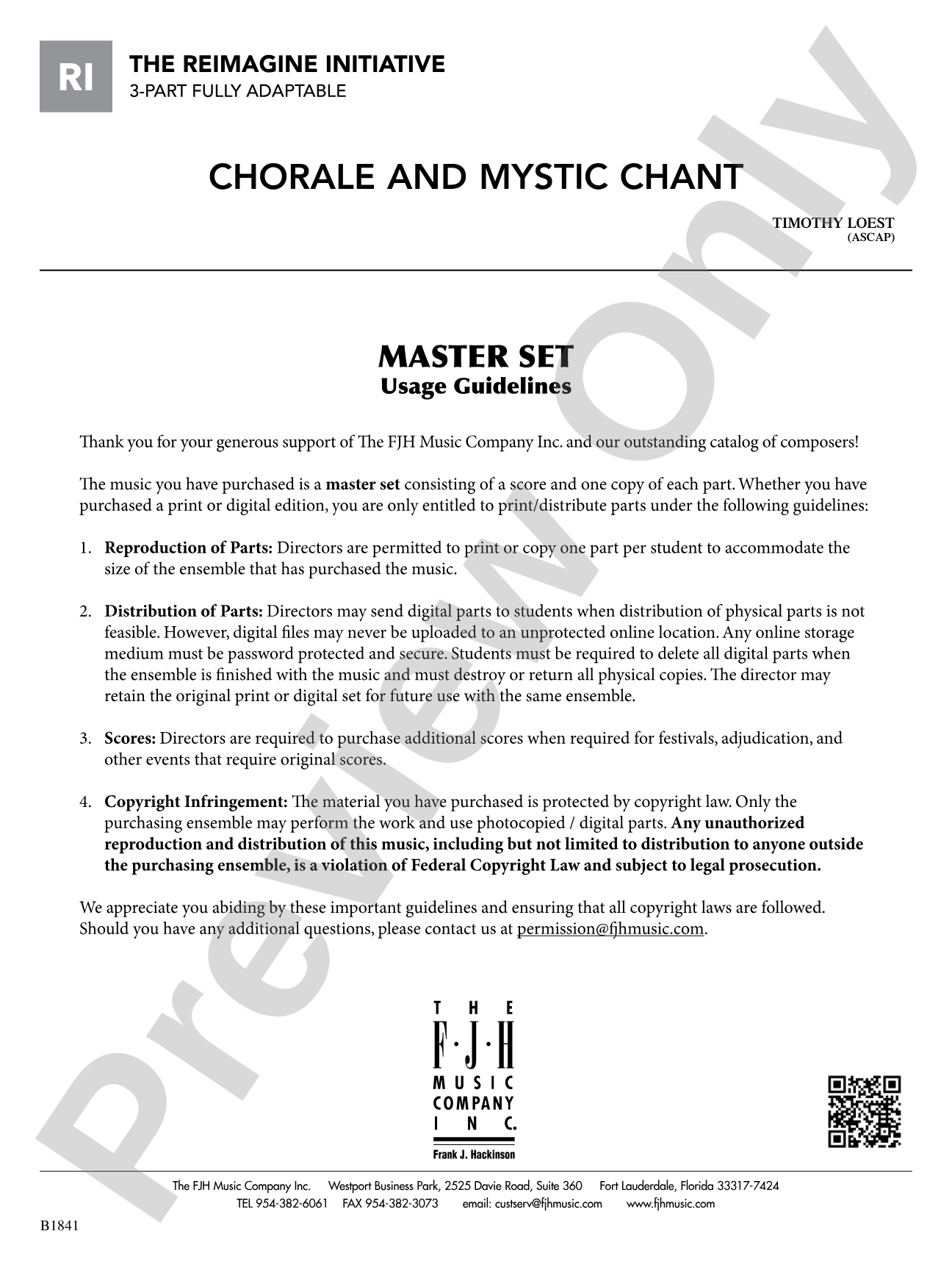 Chorale and Mystic Chant: Usage Guidelines
