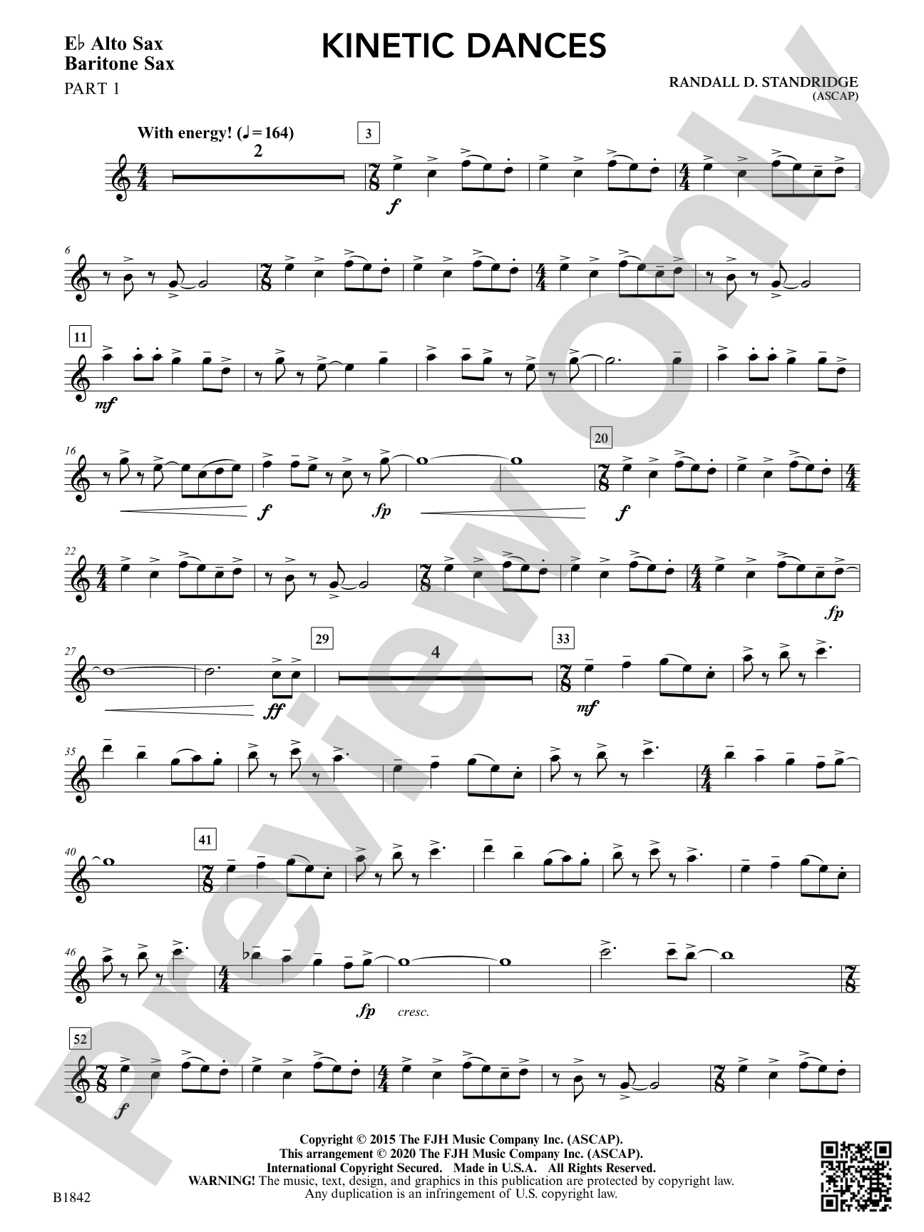 Kinetic Dances: Part 1 - E-flat Alto Sax / Baritone Sax